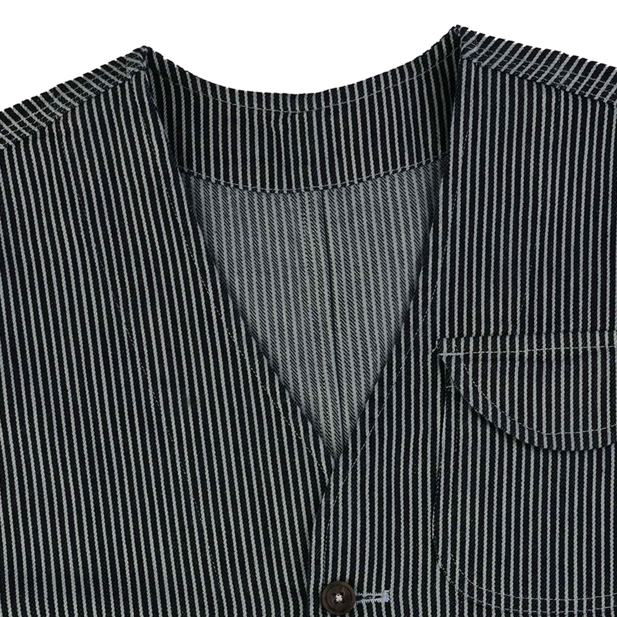 Real Hoxton Japanese Stripe Utility Vest - Hickory