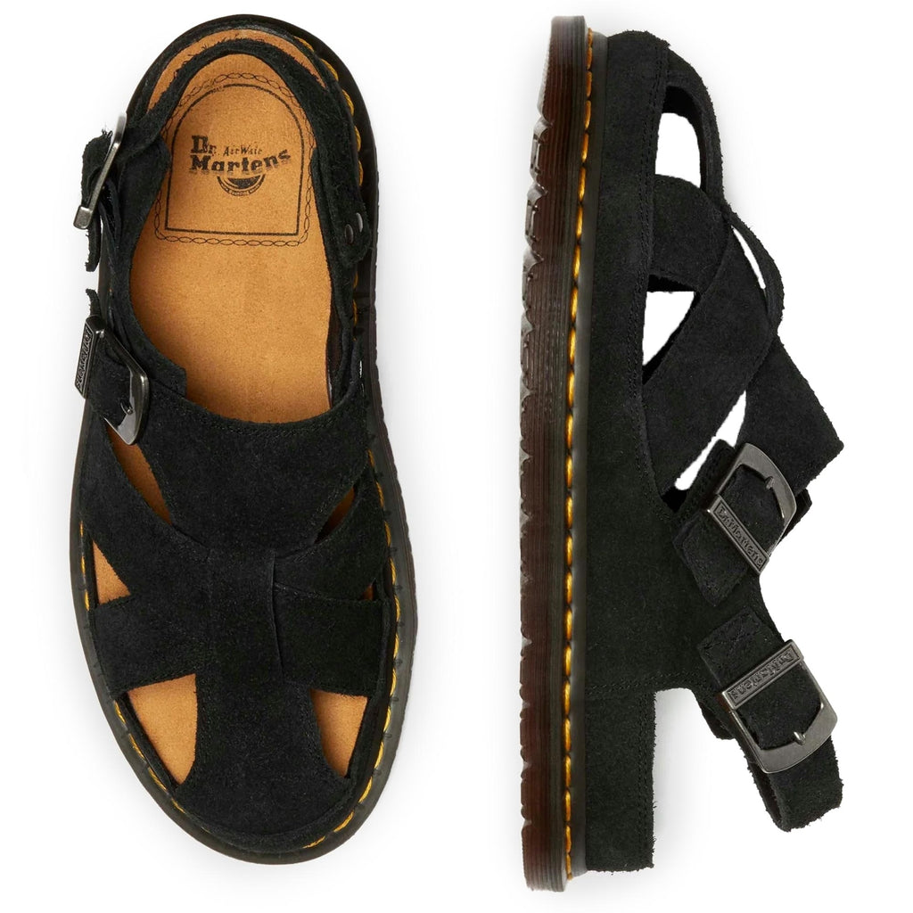 Dr. Martens Archive Fisherman Suede Sandals - Black