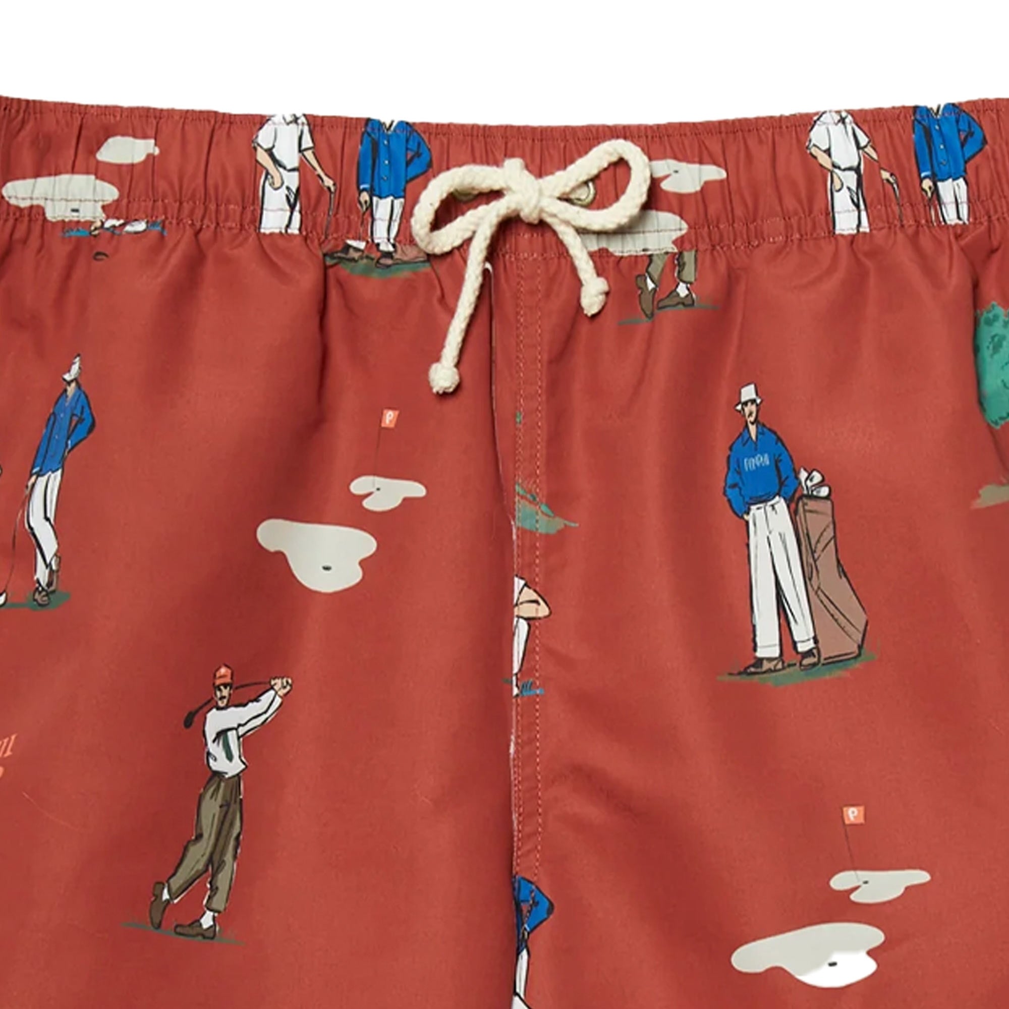 Pompeii Golf Swim Trunks - Ruby
