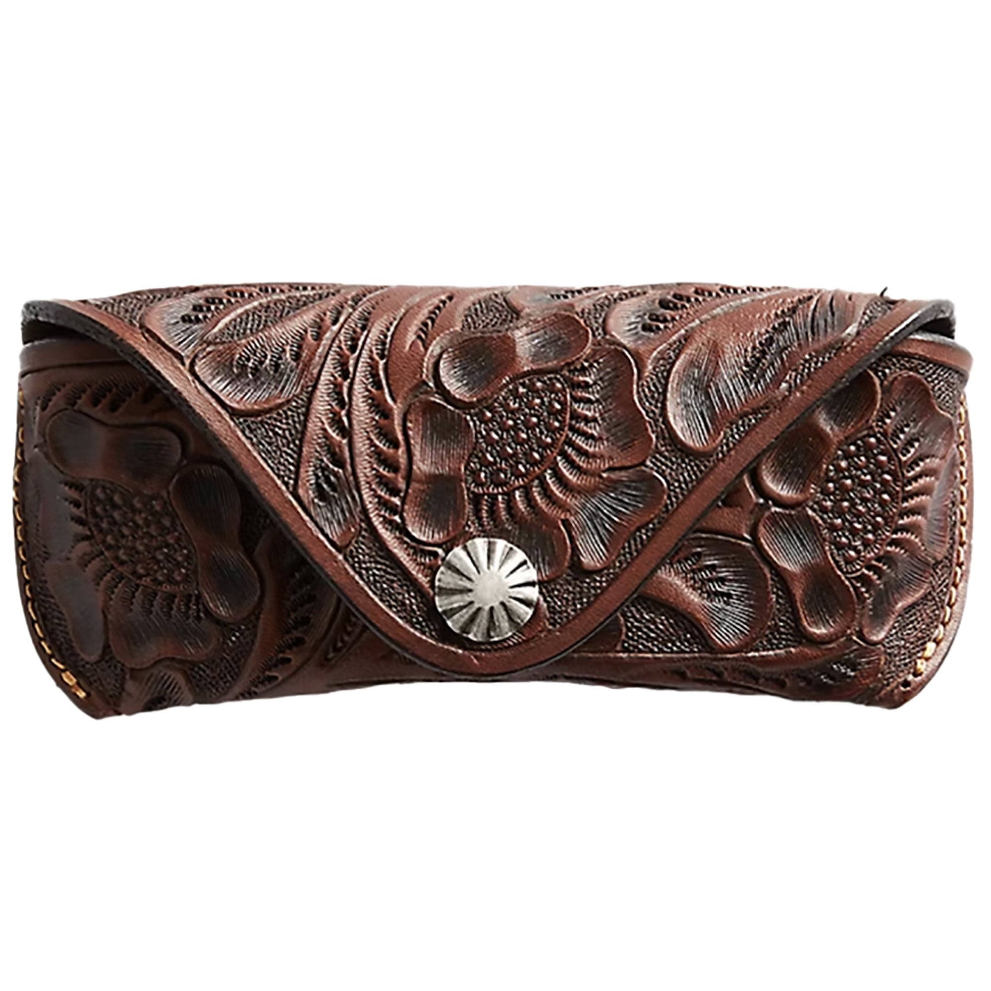 RRL by Ralph Lauren Hand-Tooled Leather Eyeglass Case - Brown