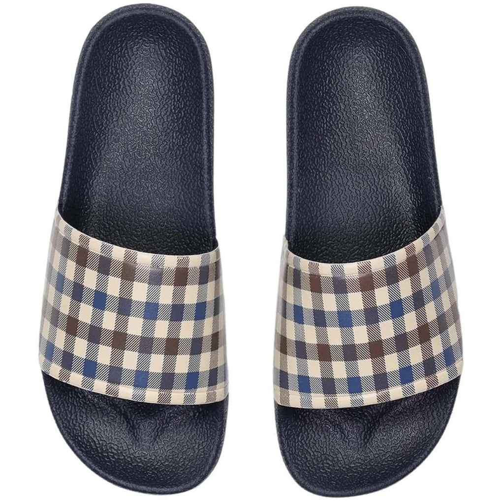 Aquascutum Active Iconic Check Slides - Navy