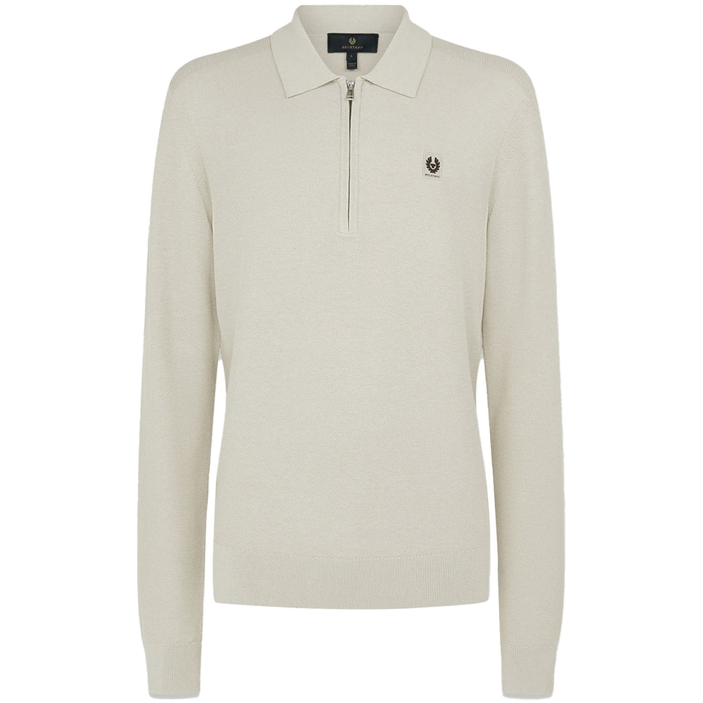 Belstaff Drift Knitted Polo Shirt - Stone Beige