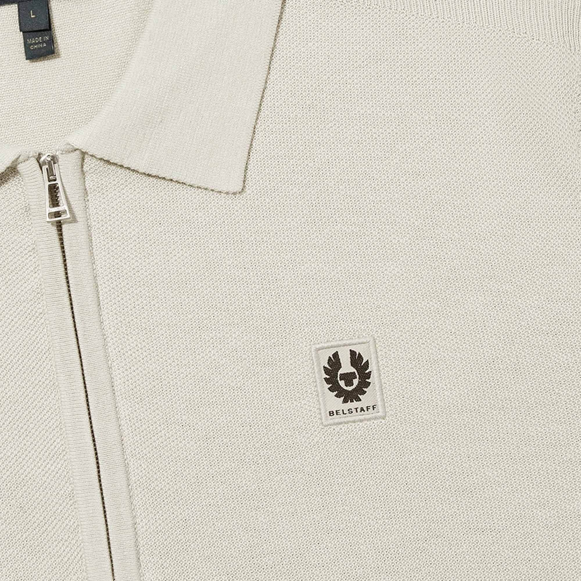 Belstaff Drift Knitted Polo Shirt - Stone Beige