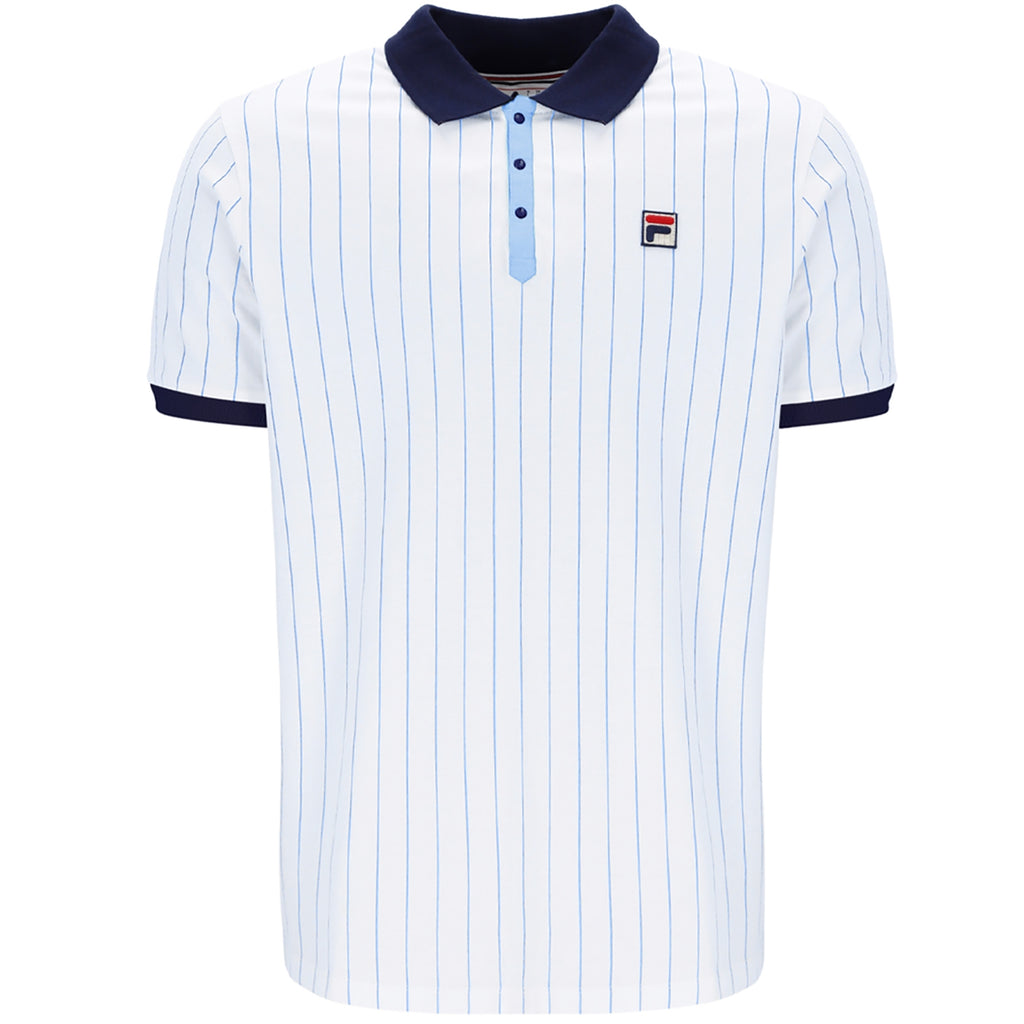 Fila Vintage BB1 Polo Shirt - White/Navy