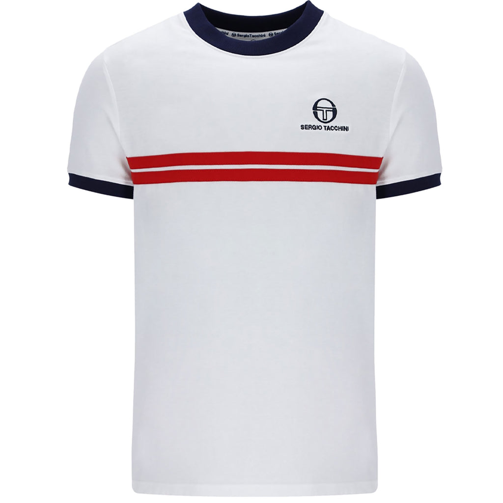 Sergio Tacchini Super MK2 T-Shirt - White/Rush