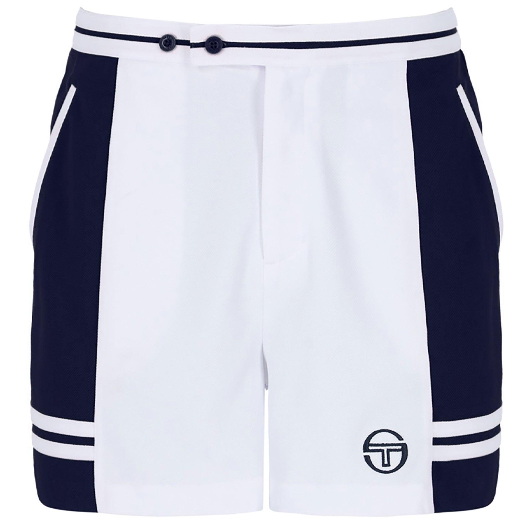 Sergio Tacchini Super MK2 Tennis Shorts - White/Maritime Blue