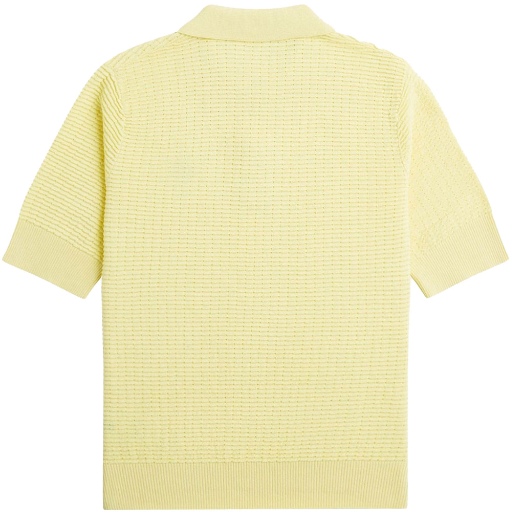 Fred Perry Womens Textured Knit Polo Shirt - Champs Gold