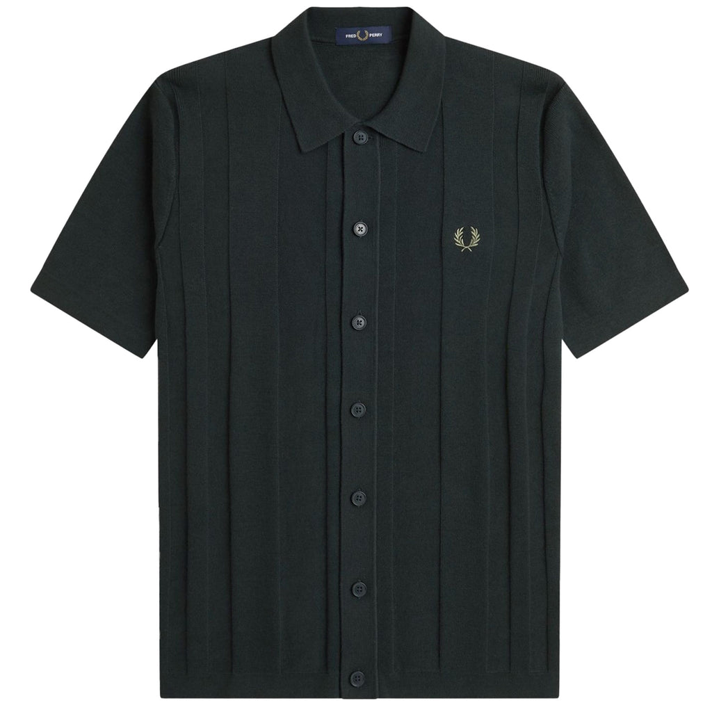 Fred Perry Button Through Shirt - Night Green