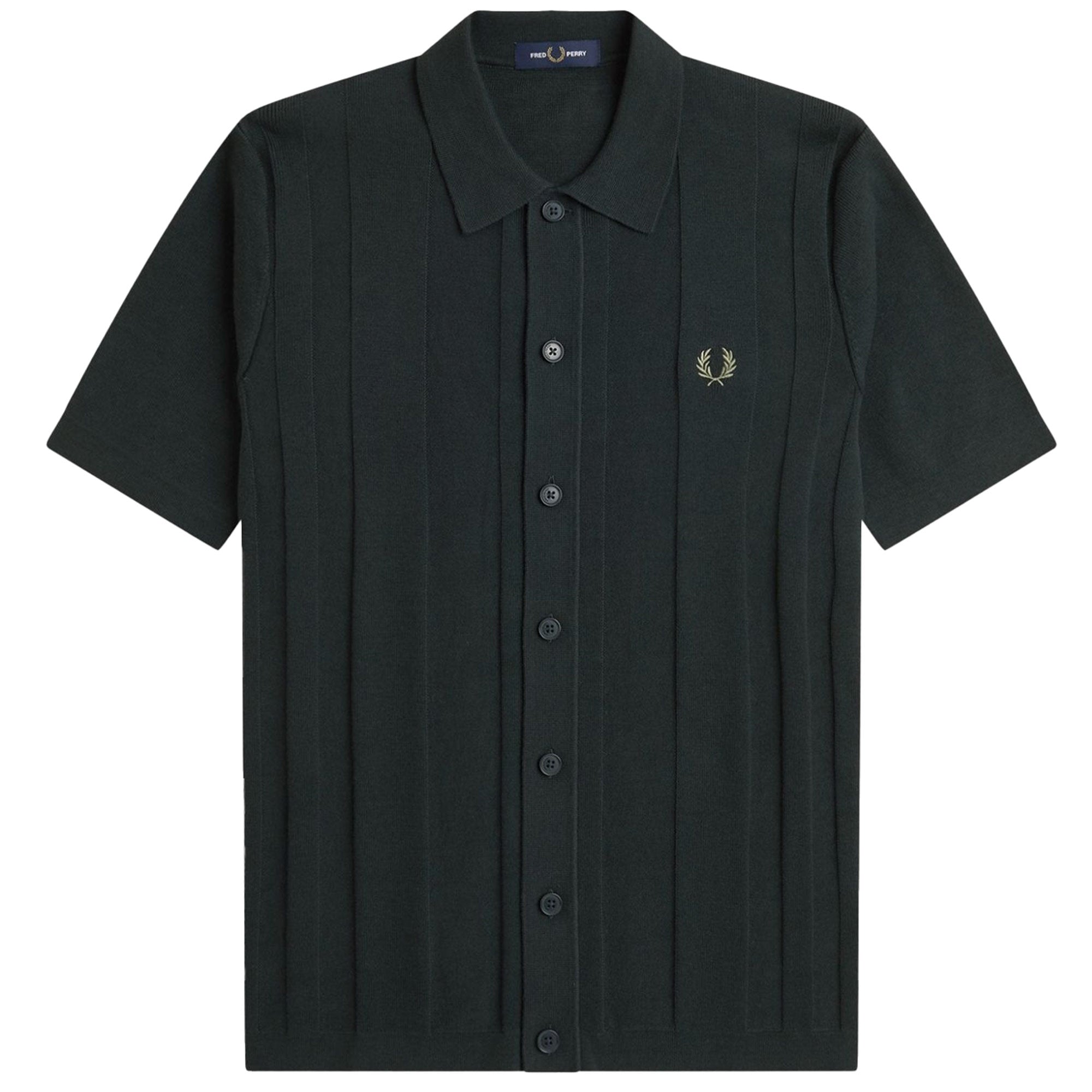 Fred Perry Button Through Shirt - Night Green
