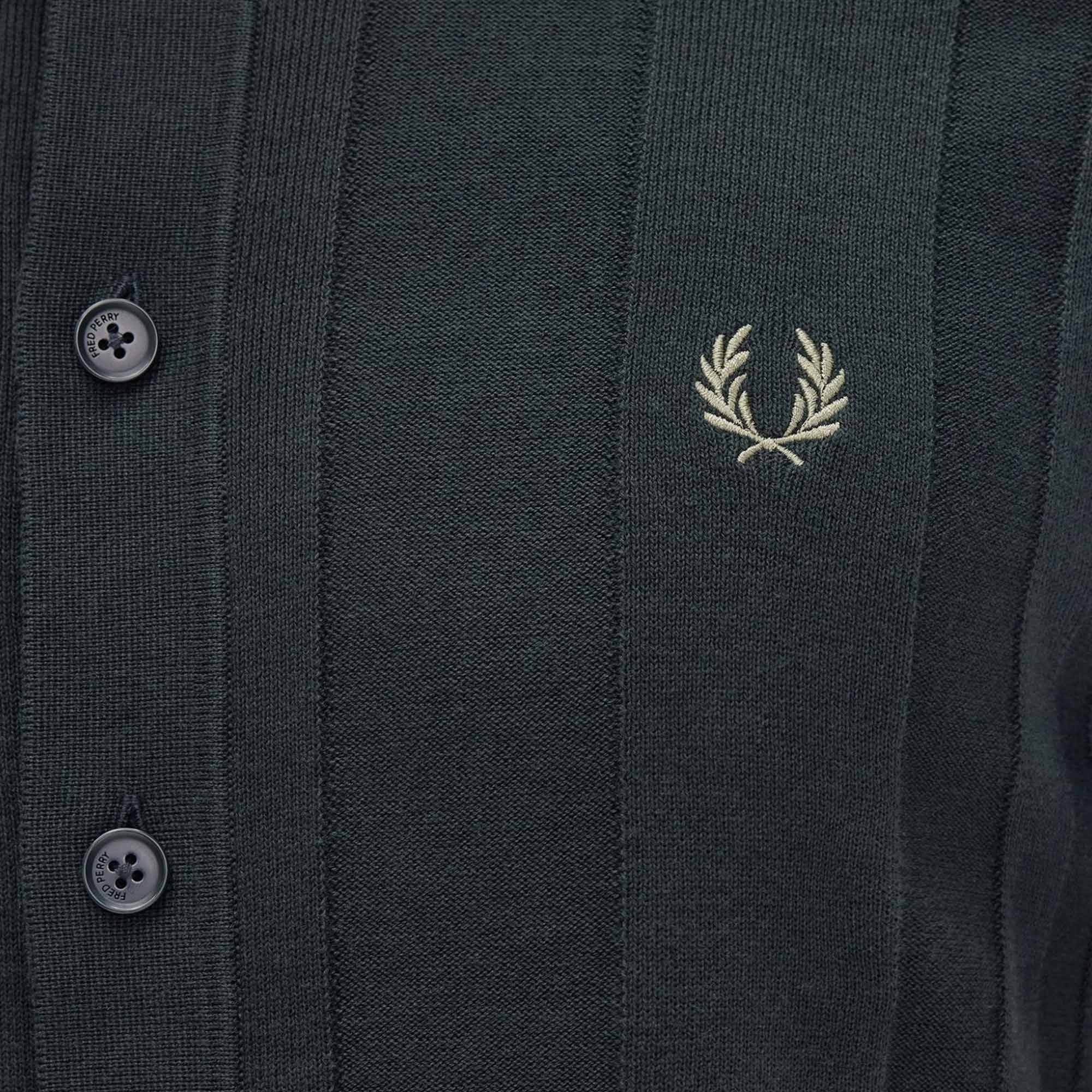 Fred Perry Button Through Shirt - Night Green