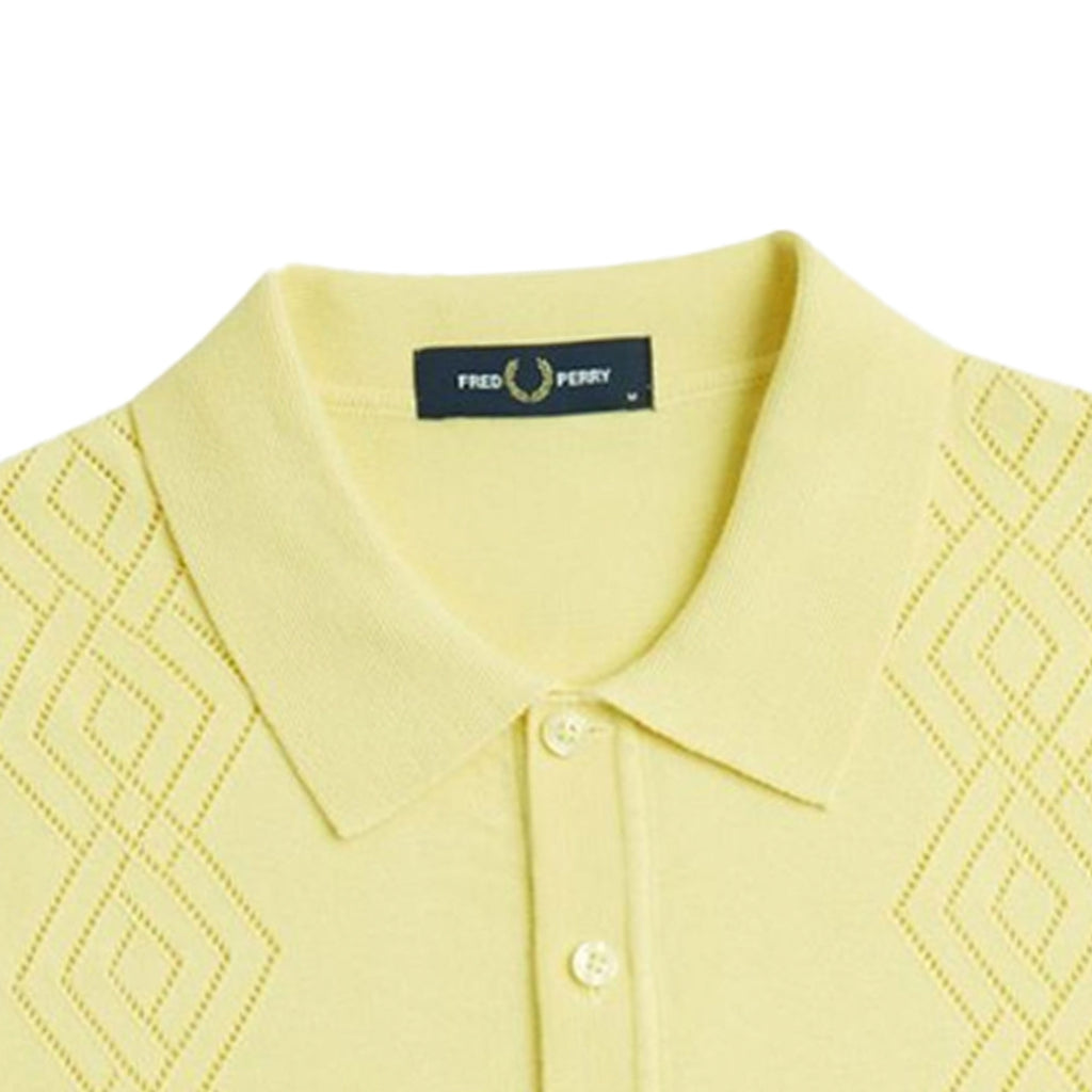 Fred Perry Pointelle Knitted Shirt - Champs Gold