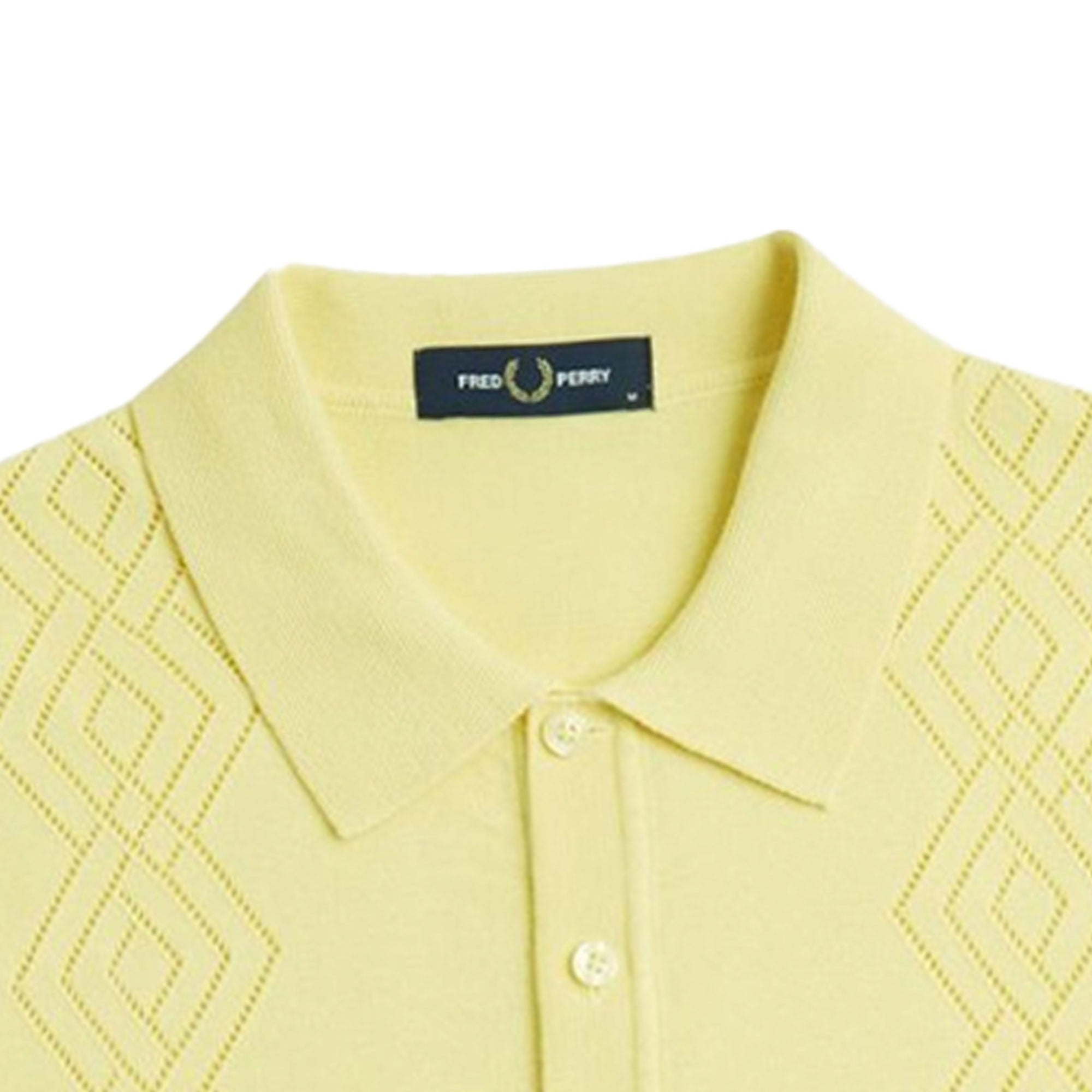 Fred Perry Pointelle Knitted Shirt - Champs Gold