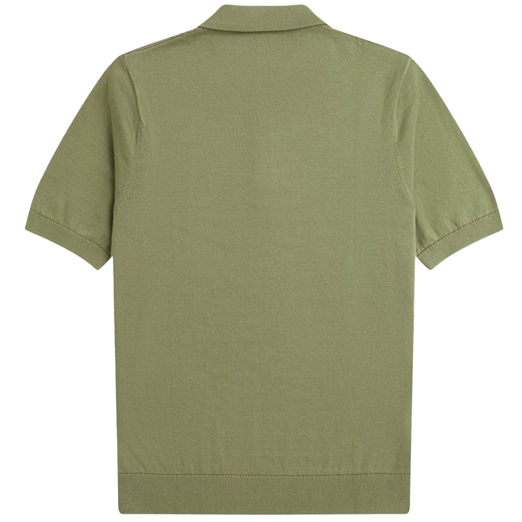 Fred Perry Pointelle Knitted Shirt - Olive Mint