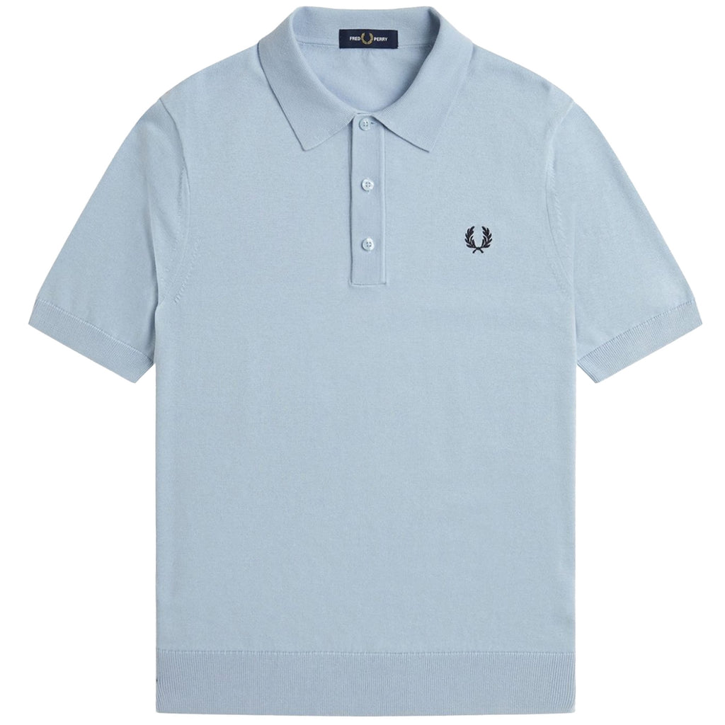 Fred Perry Cotton Knitted Shirt - Light Smoke