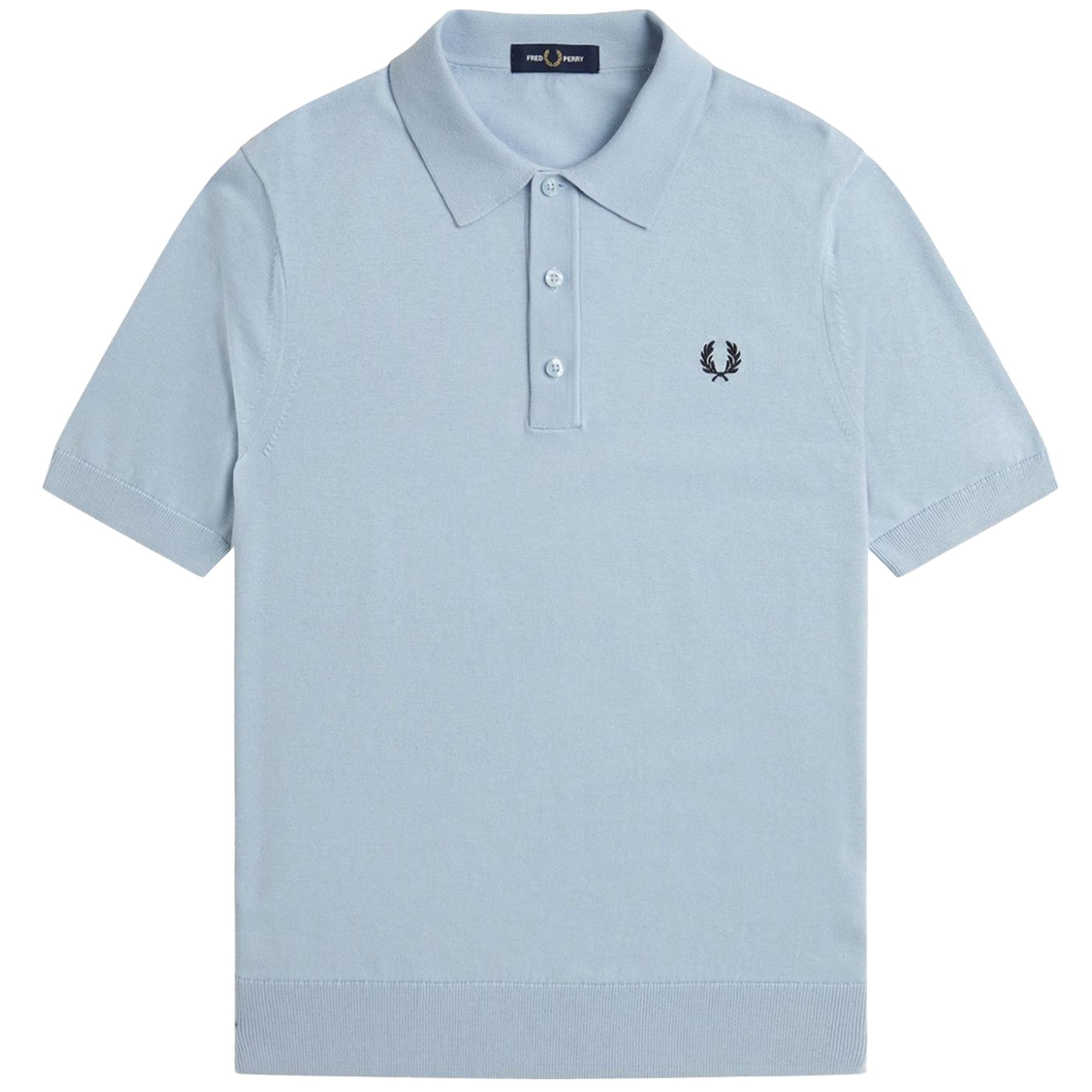 Fred Perry Cotton Knitted Shirt - Light Smoke