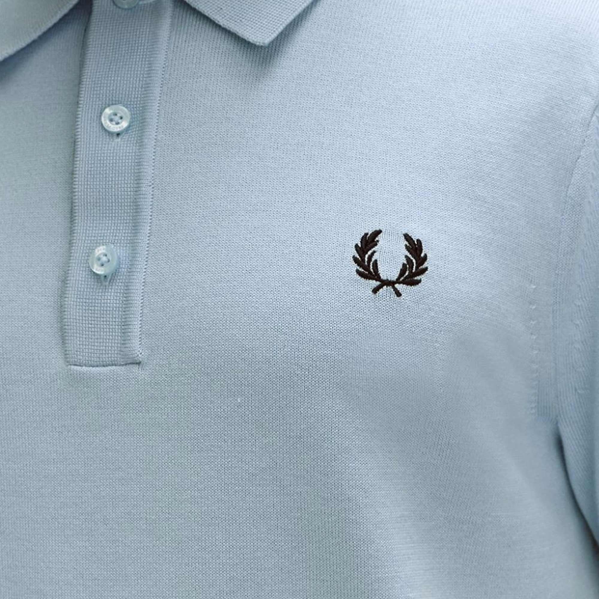 Fred Perry Cotton Knitted Shirt - Light Smoke