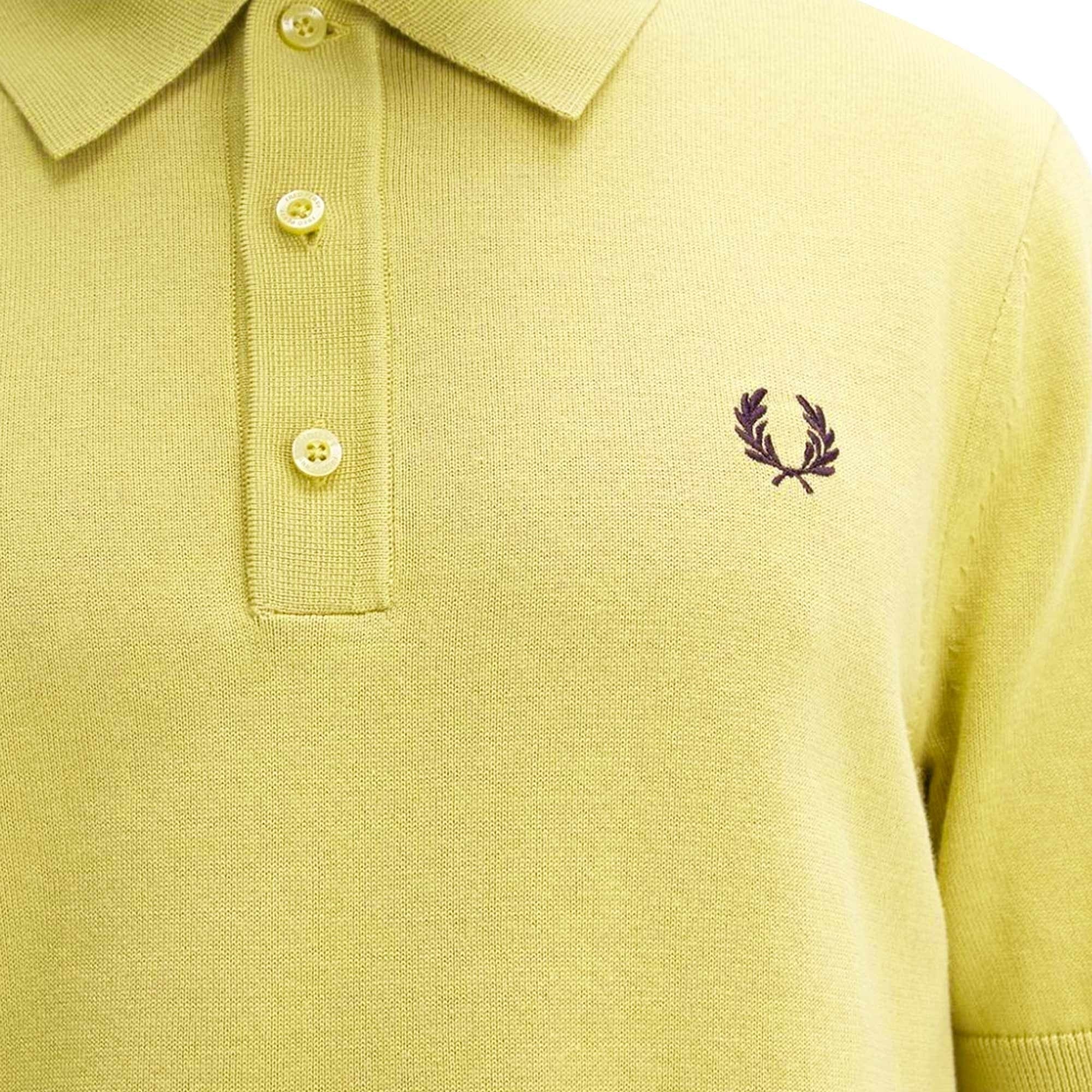 Fred Perry Cotton Knitted Shirt - Champs Gold