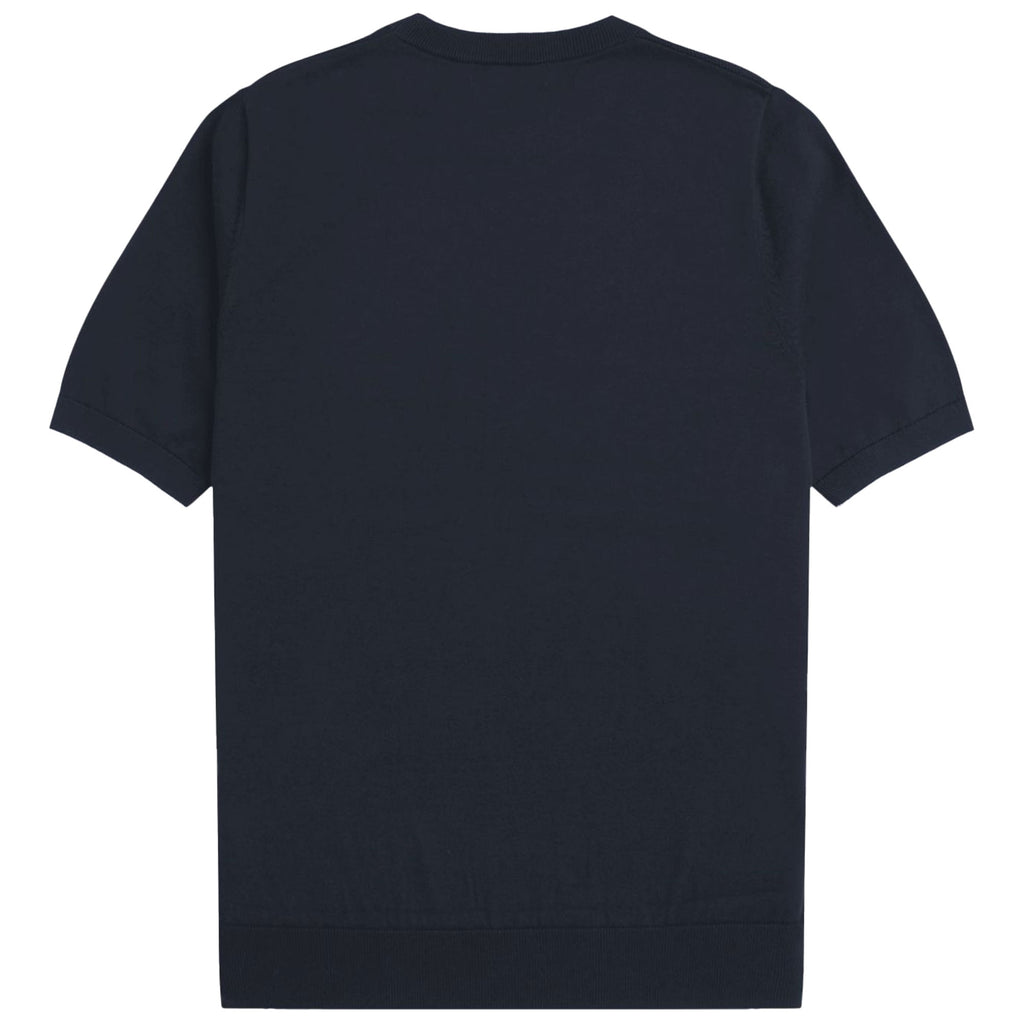 Fred Perry Texture Front Knitted T-Shirt - Navy