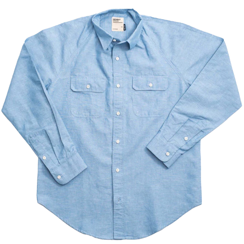 Heimat Cotton Hemp Chambray Shirt - Trail Blue