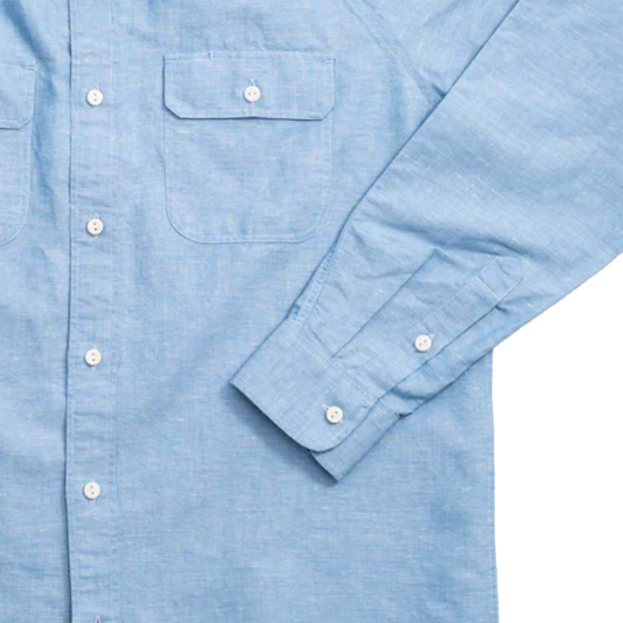 Heimat Cotton Hemp Chambray Shirt - Trail Blue