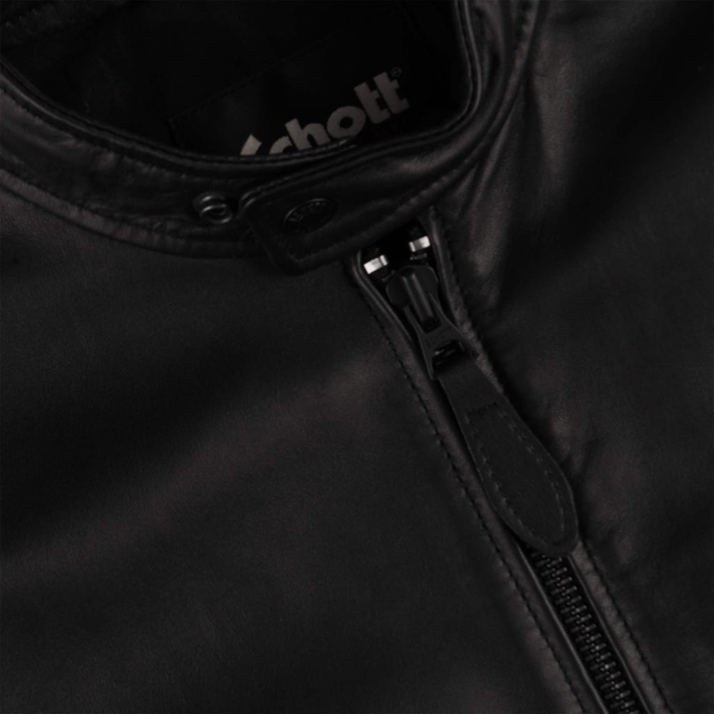 Schott NYC Leather Biker Jacket - Black
