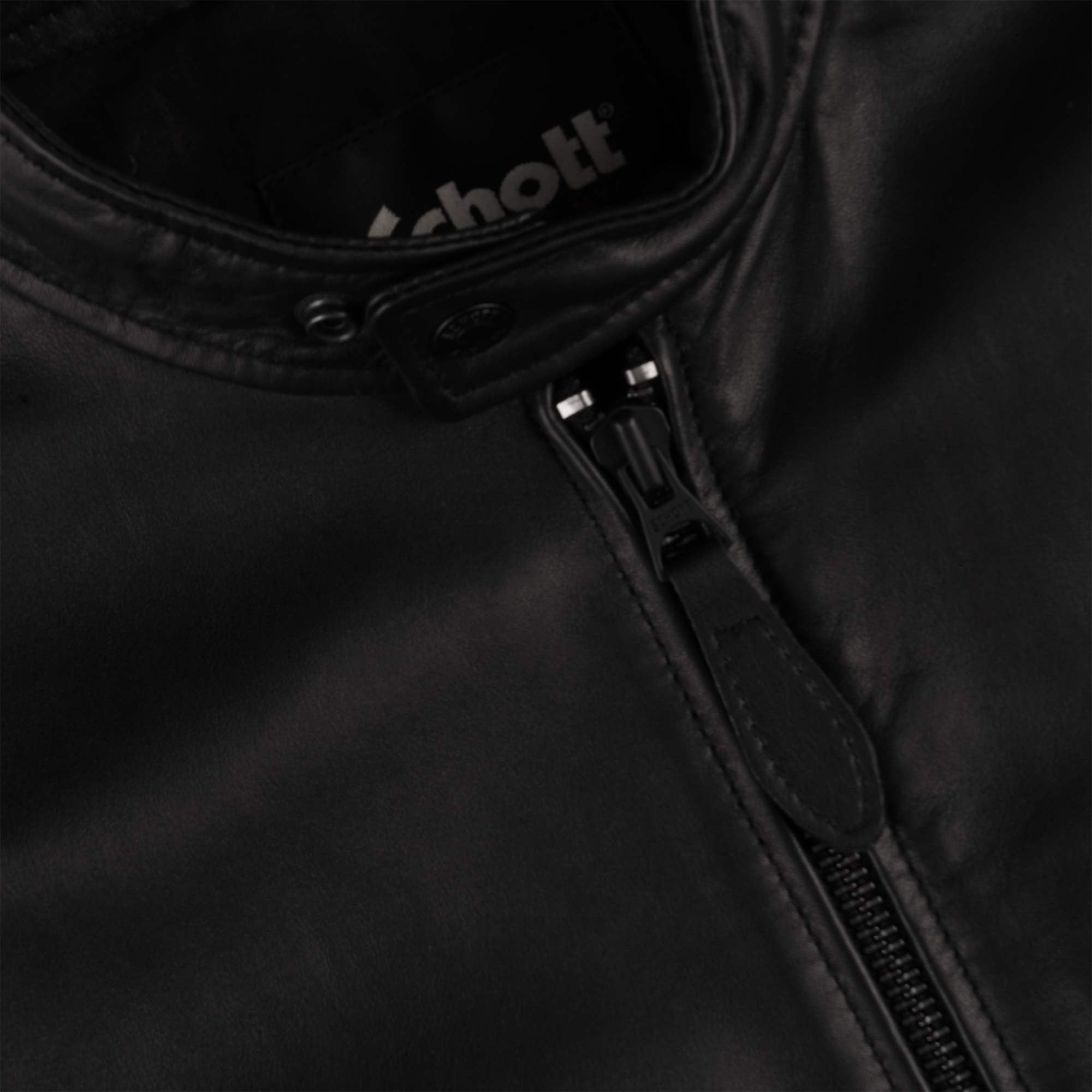 Schott NYC Leather Biker Jacket - Black
