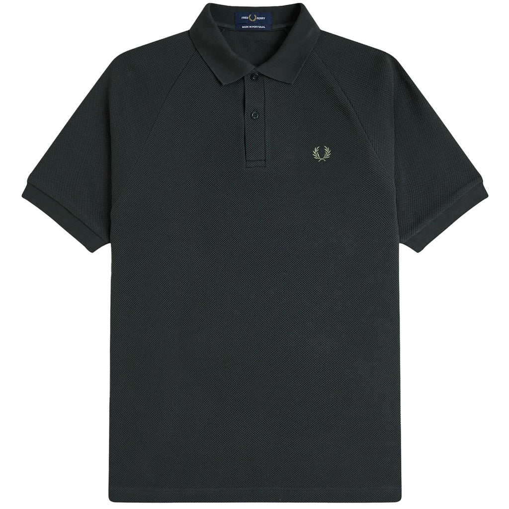 Fred Perry Waffle Stitch Knitted Shirt - Night Green
