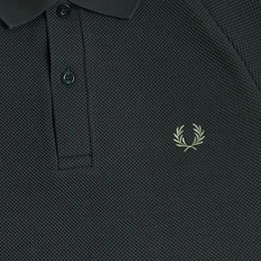 Fred Perry Waffle Stitch Knitted Shirt - Night Green