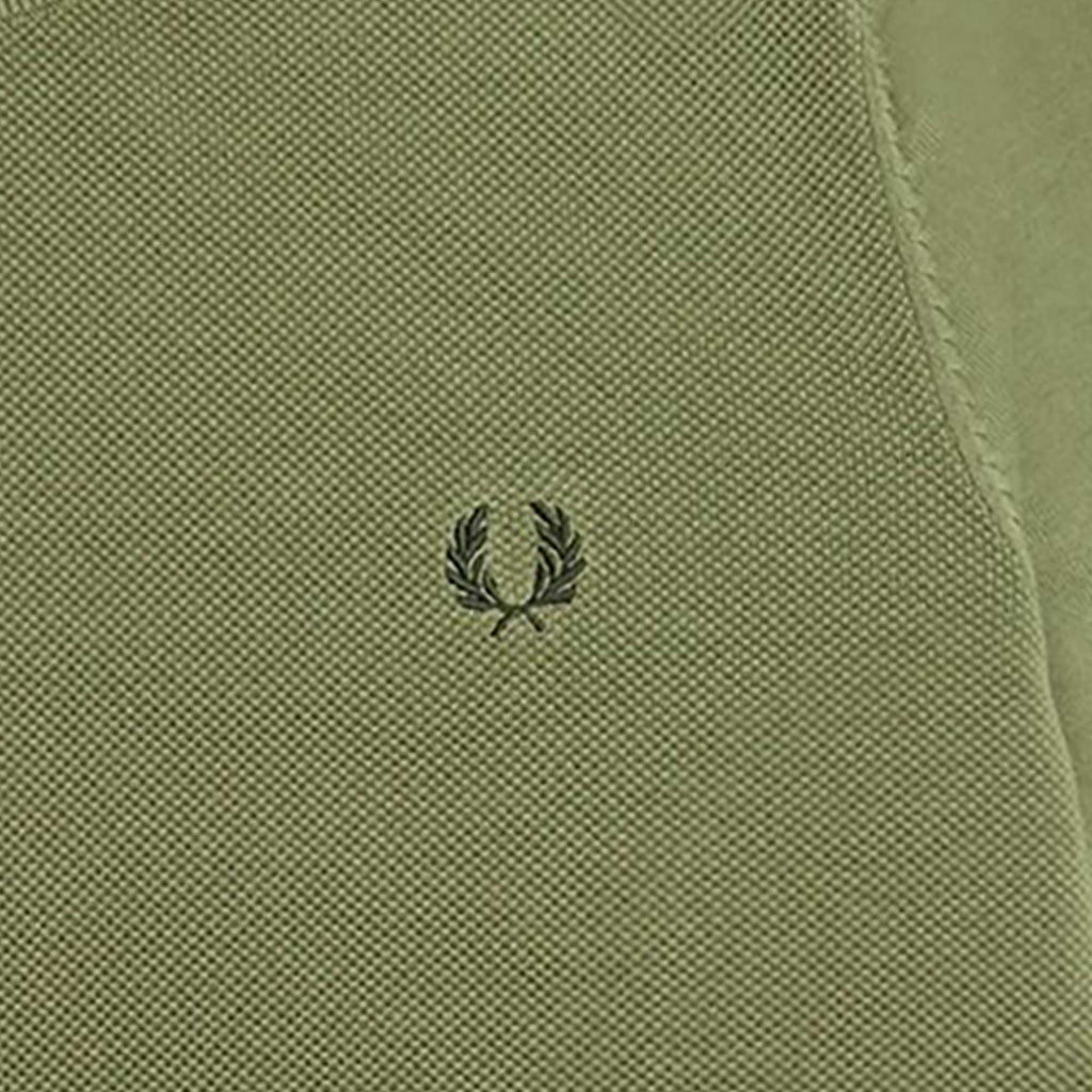 Fred Perry Texture Front Knitted T-Shirt - Olive Mint