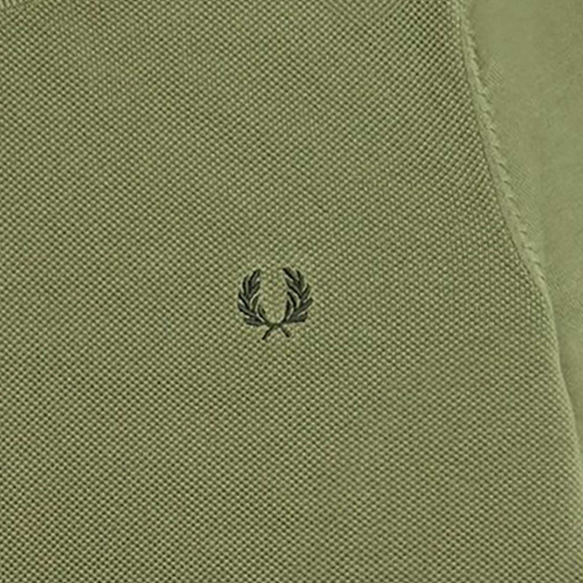 Fred Perry Texture Front Knitted T-Shirt - Olive Mint
