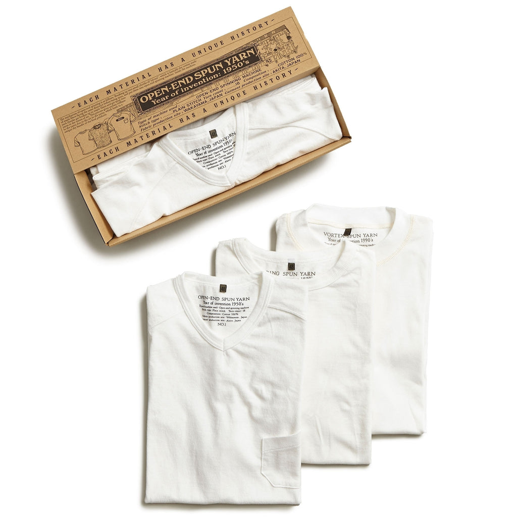 Nigel Cabourn 3 Pack T-Shirts - Off White