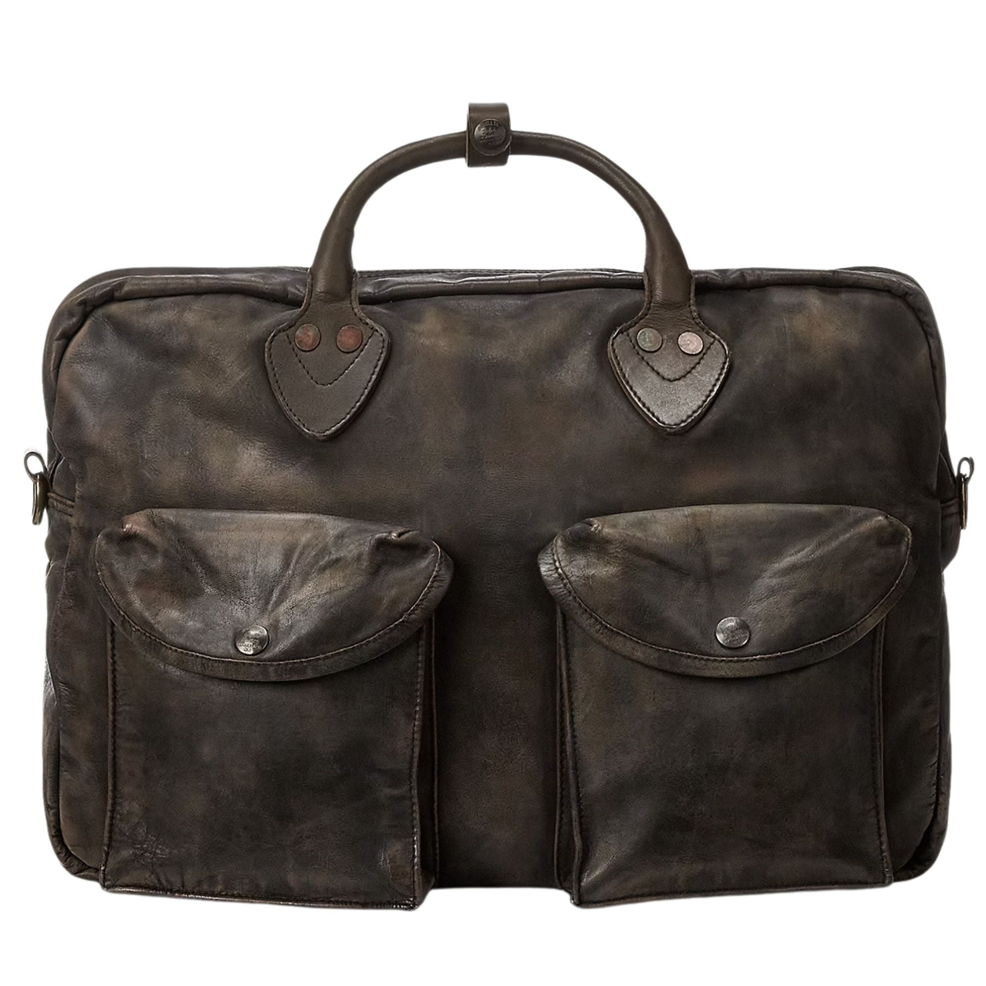 RRL by Ralph Lauren Leather Briefcase - Dark Brown