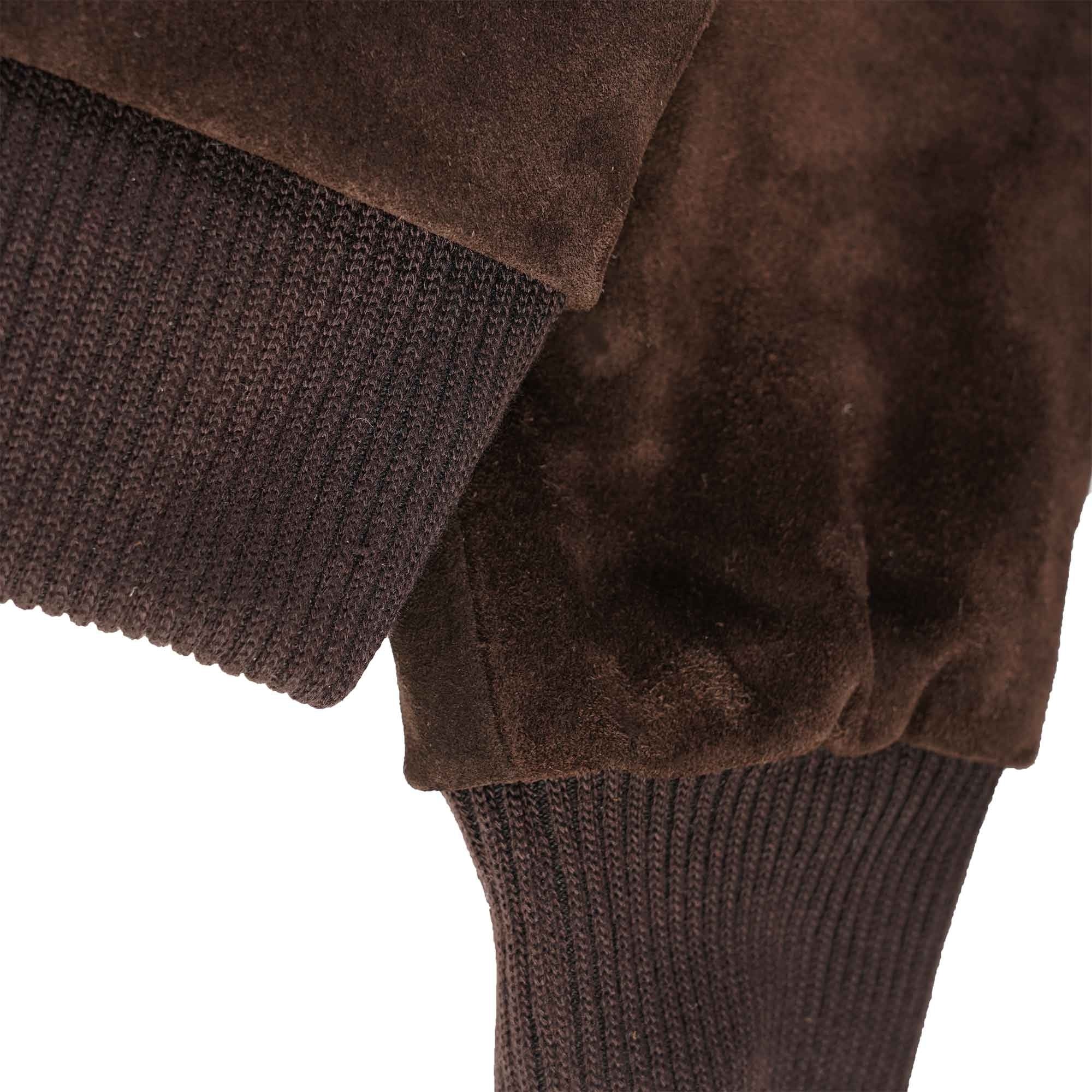 Suede Harrington Jacket - Brown