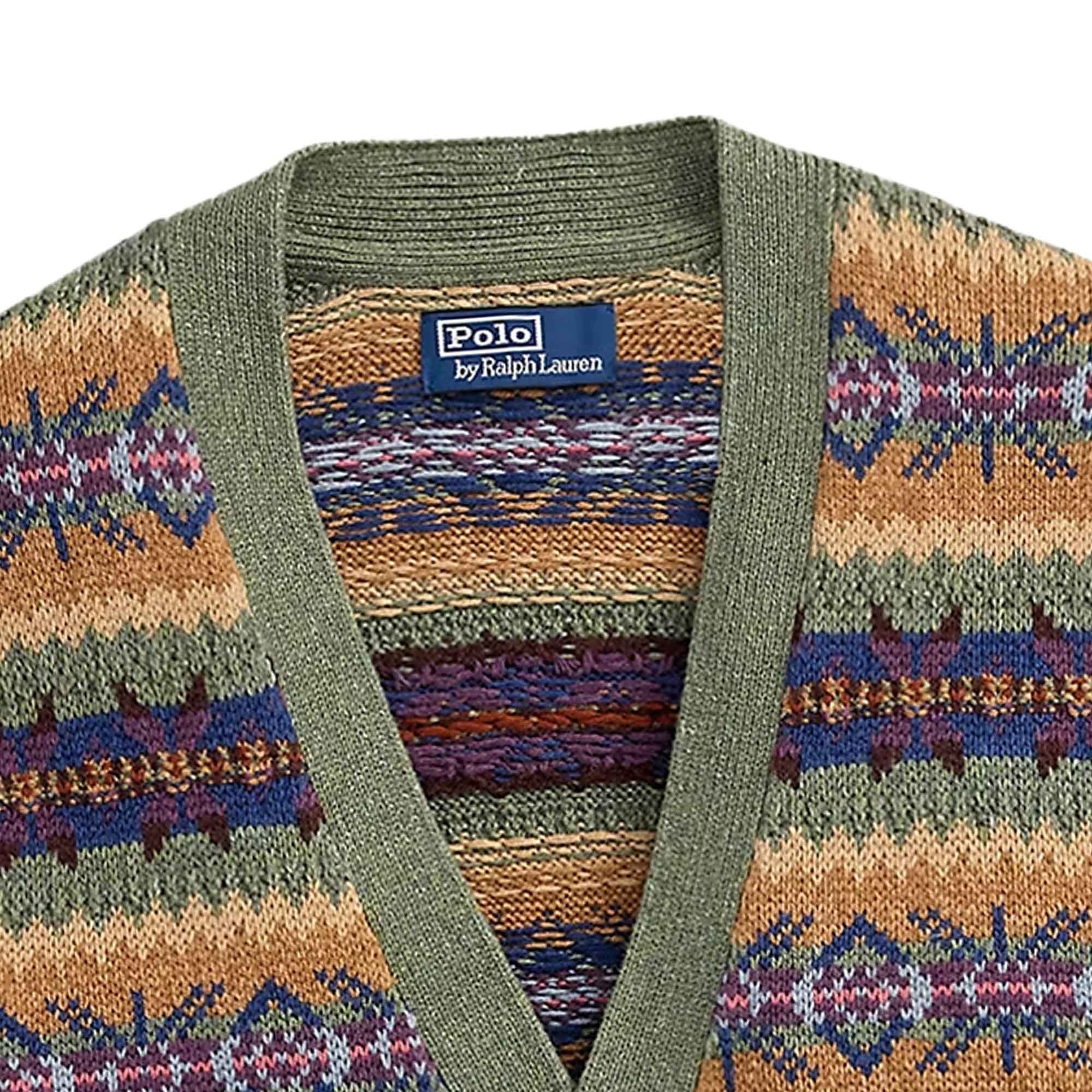 Polo Ralph Lauren Fair Isle Cotton-Blend Cardigan - Green Combo