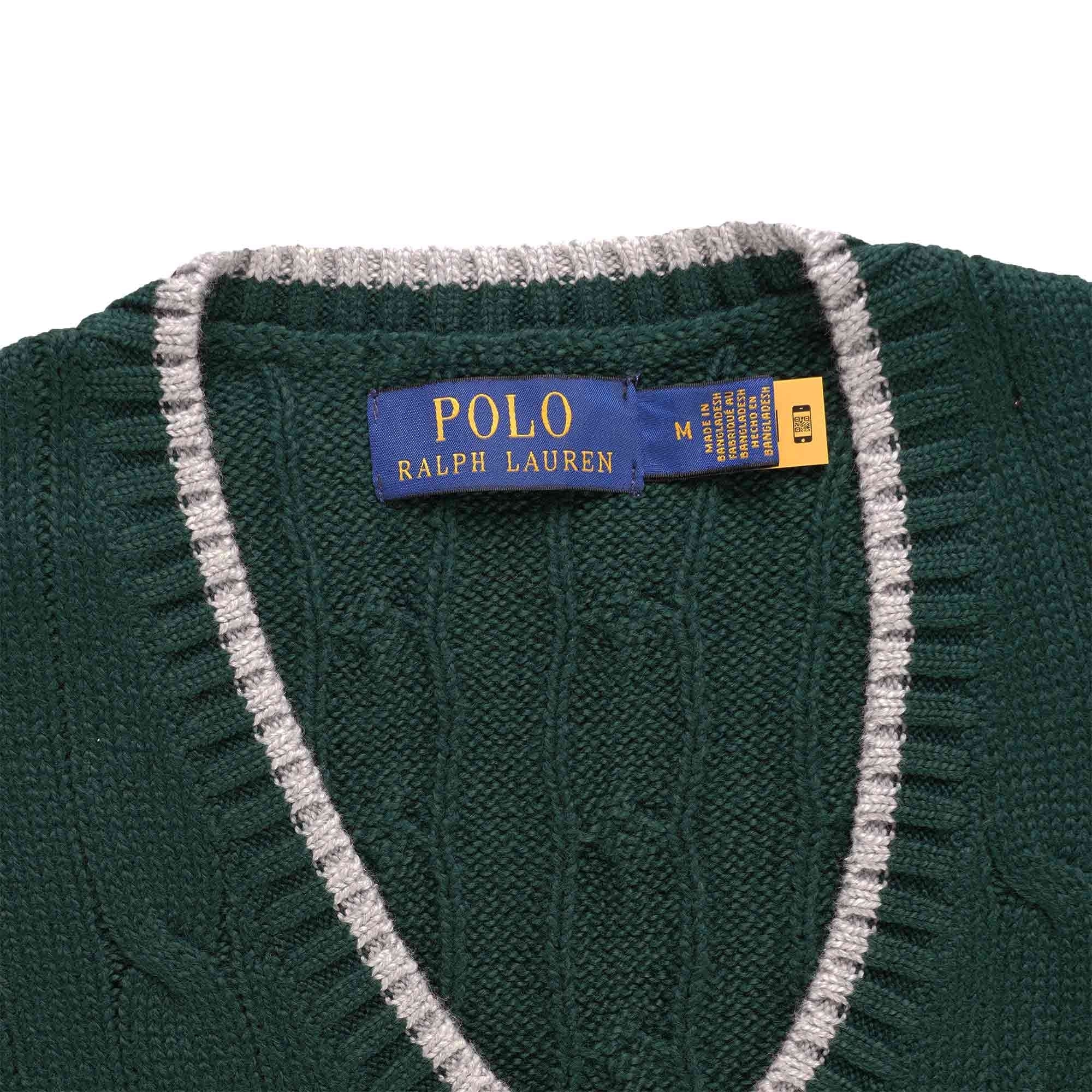Polo Ralph Lauren Cable-Knit Cotton Sleeveless Jumper - College Green