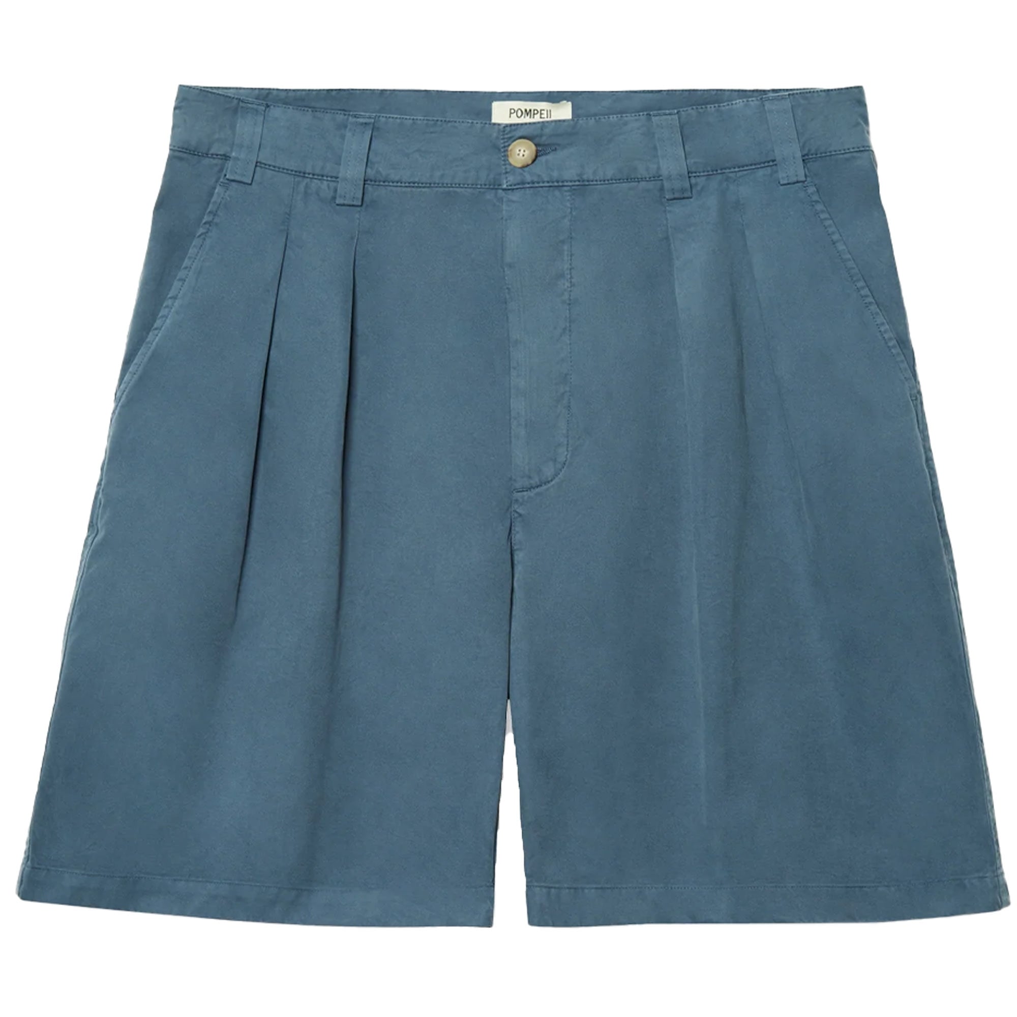 Pompeii Wide Pleated Shorts - Steel Blue