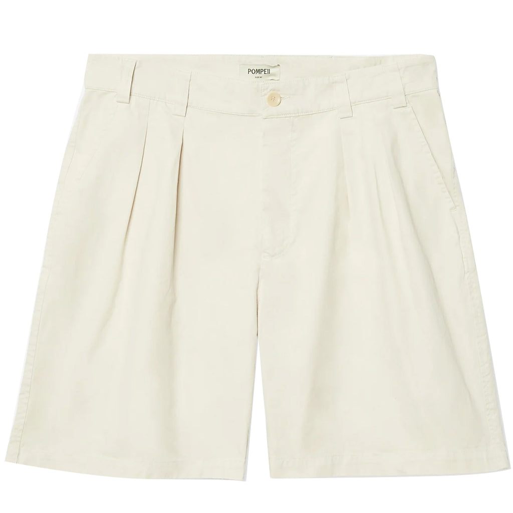 Pompeii Wide Pleated Shorts - Pearl