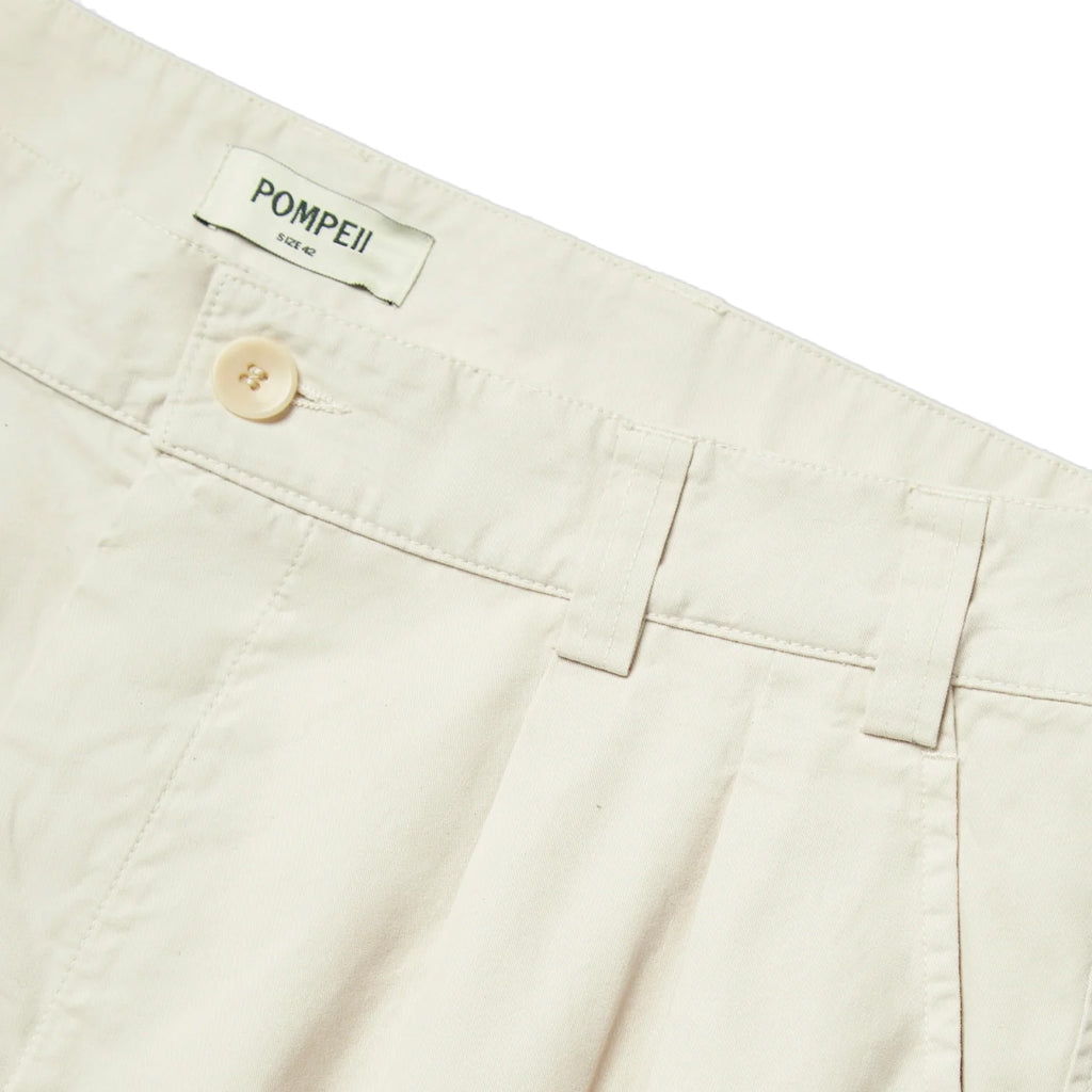 Pompeii Wide Pleated Shorts - Pearl