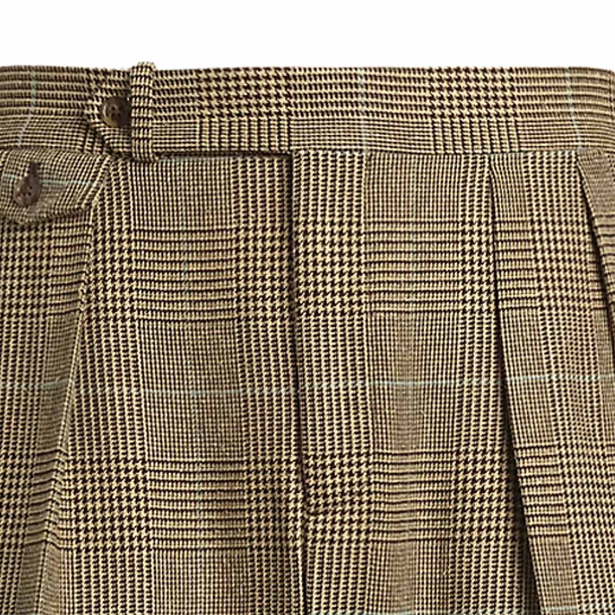 Polo Ralph Lauren Pleated Glen Plaid Suit Trousers - Brown