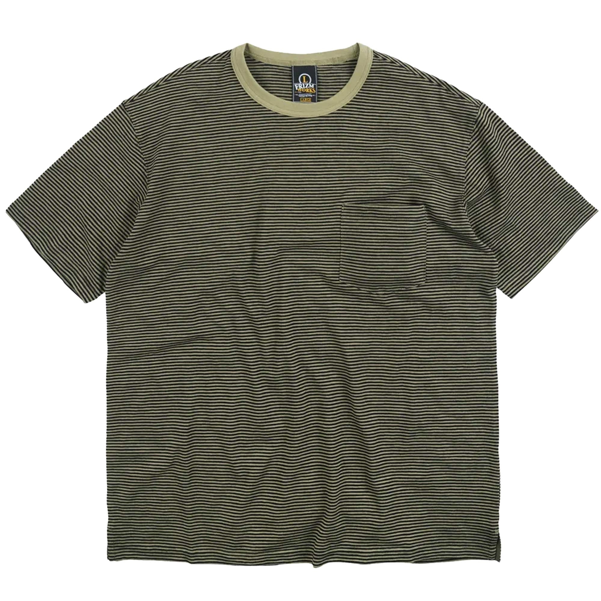 FrizmWORKS Thin Stripe Half T-Shirt - Olive