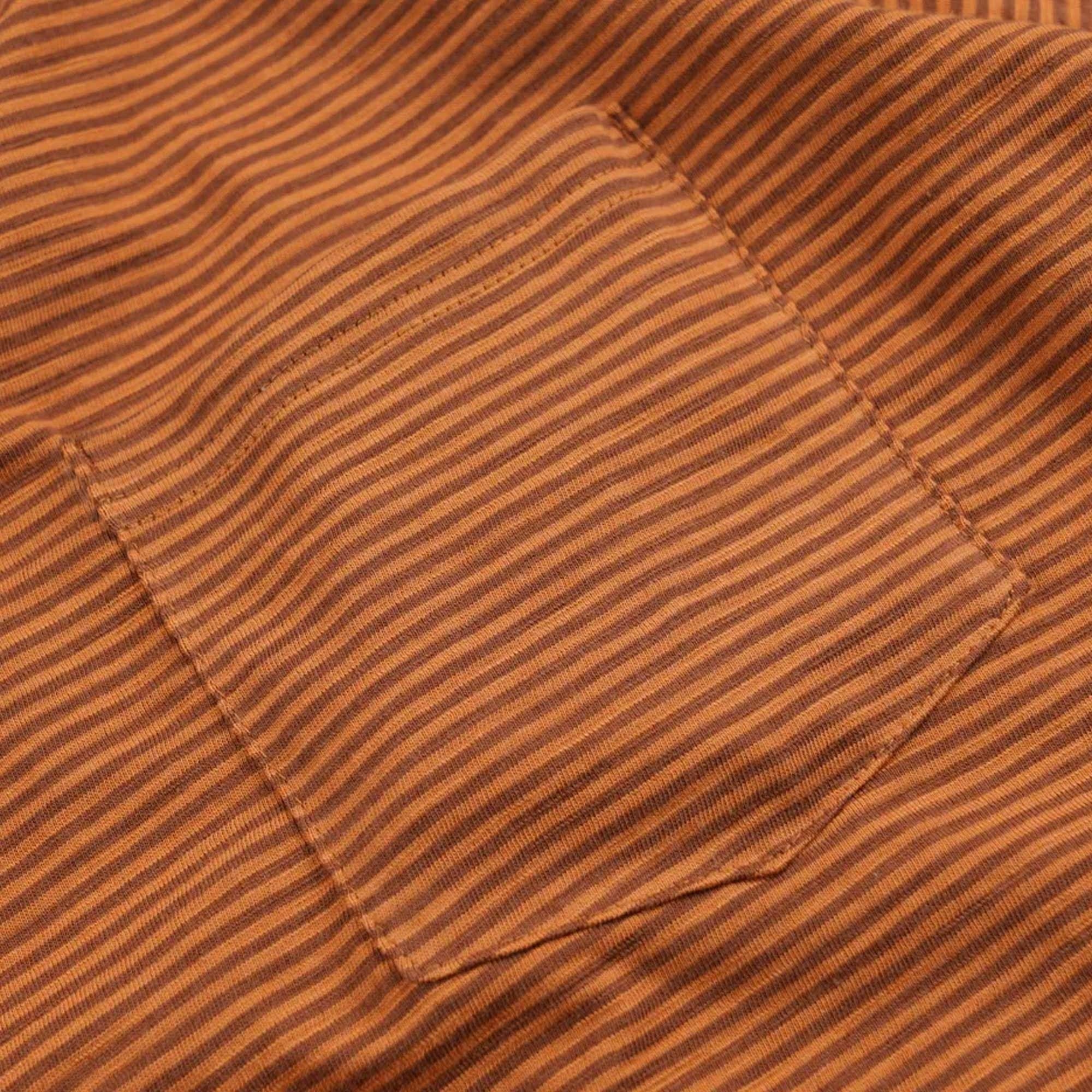 Thin Stripe Half T-Shirt - Brick