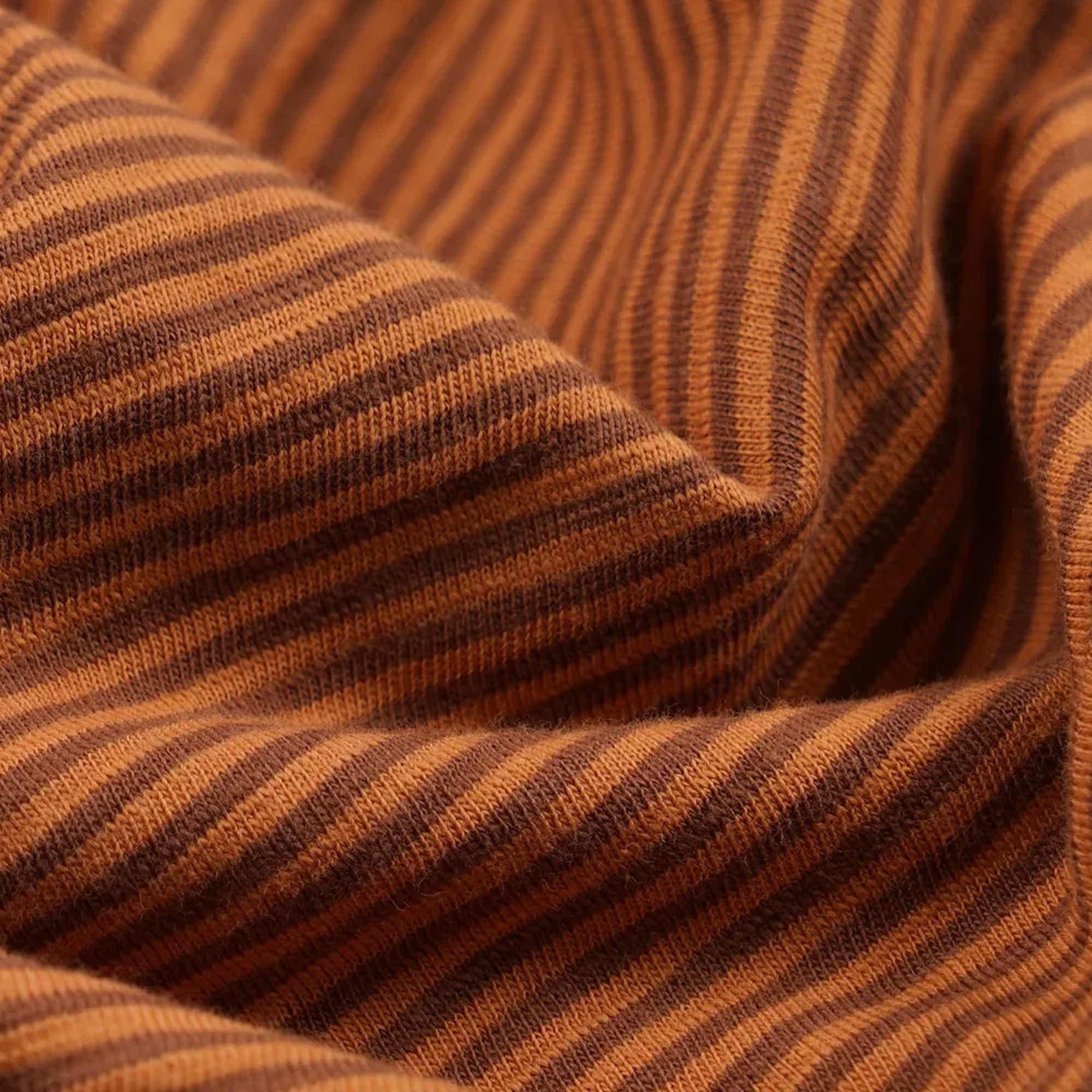 Thin Stripe Half T-Shirt - Brick