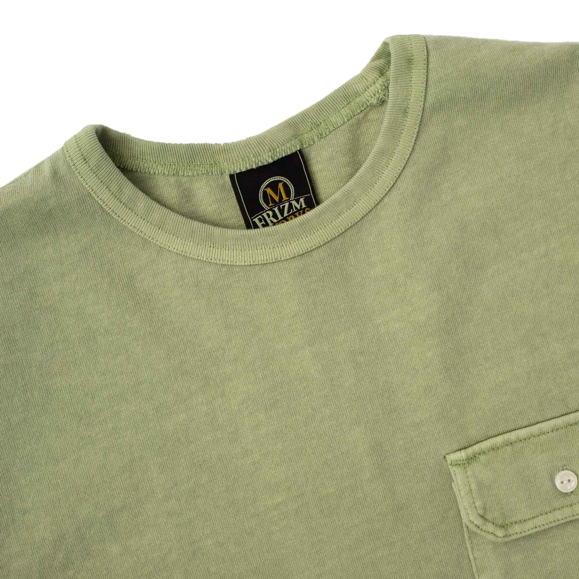 Cigarette Pocket Pigment Dyeing T-Shirt - Green
