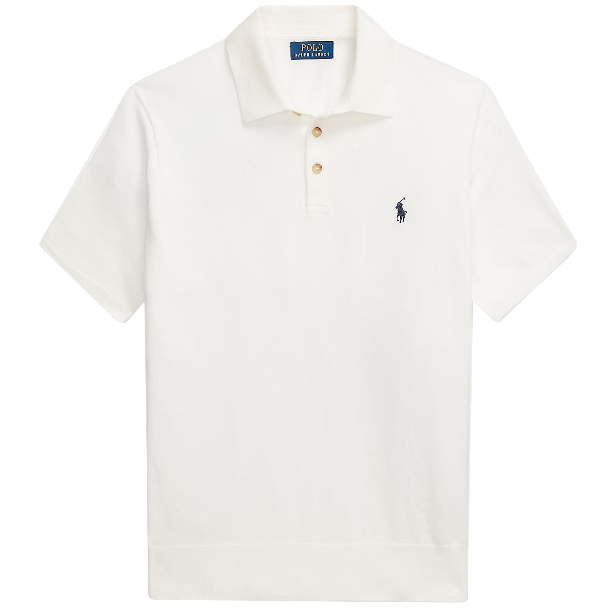Cotton Polo-Collar Jumper - White