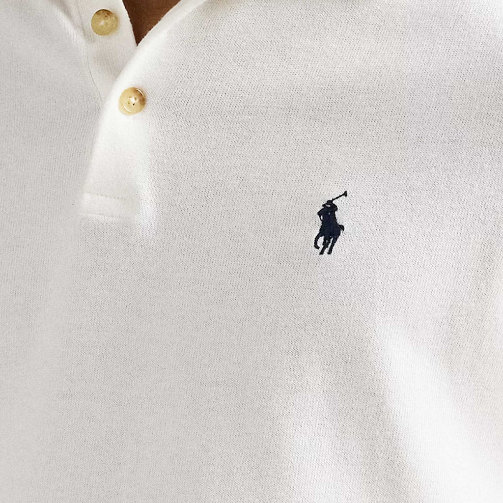 Cotton Polo-Collar Jumper - White