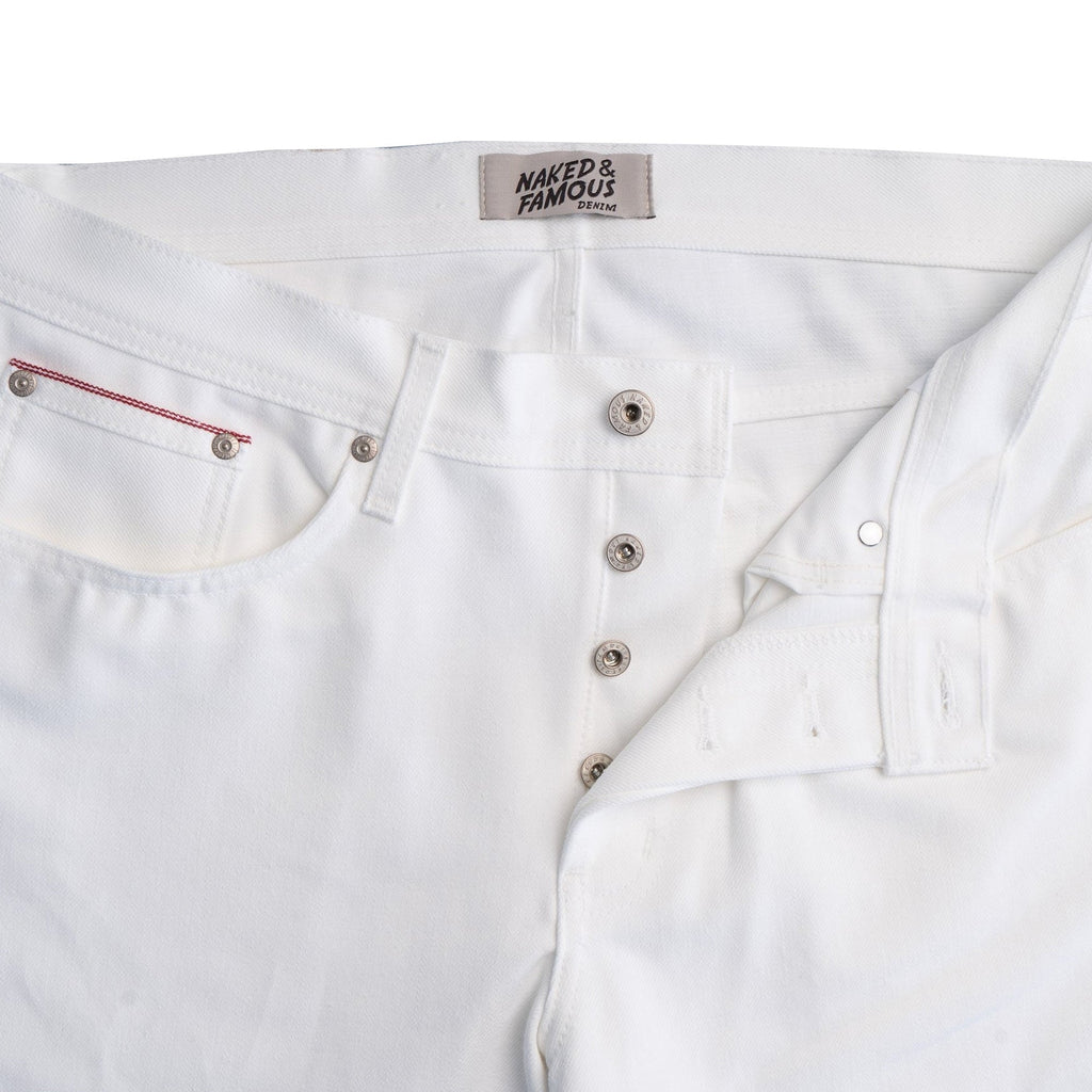 Naked and Famous Denim True Guy The Iceberg Selvedge - White