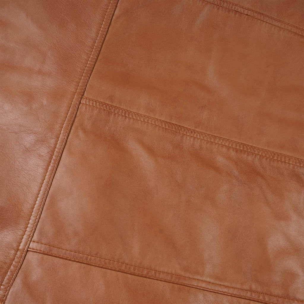 Real Hoxton Leather Trucker Jacket - Tan