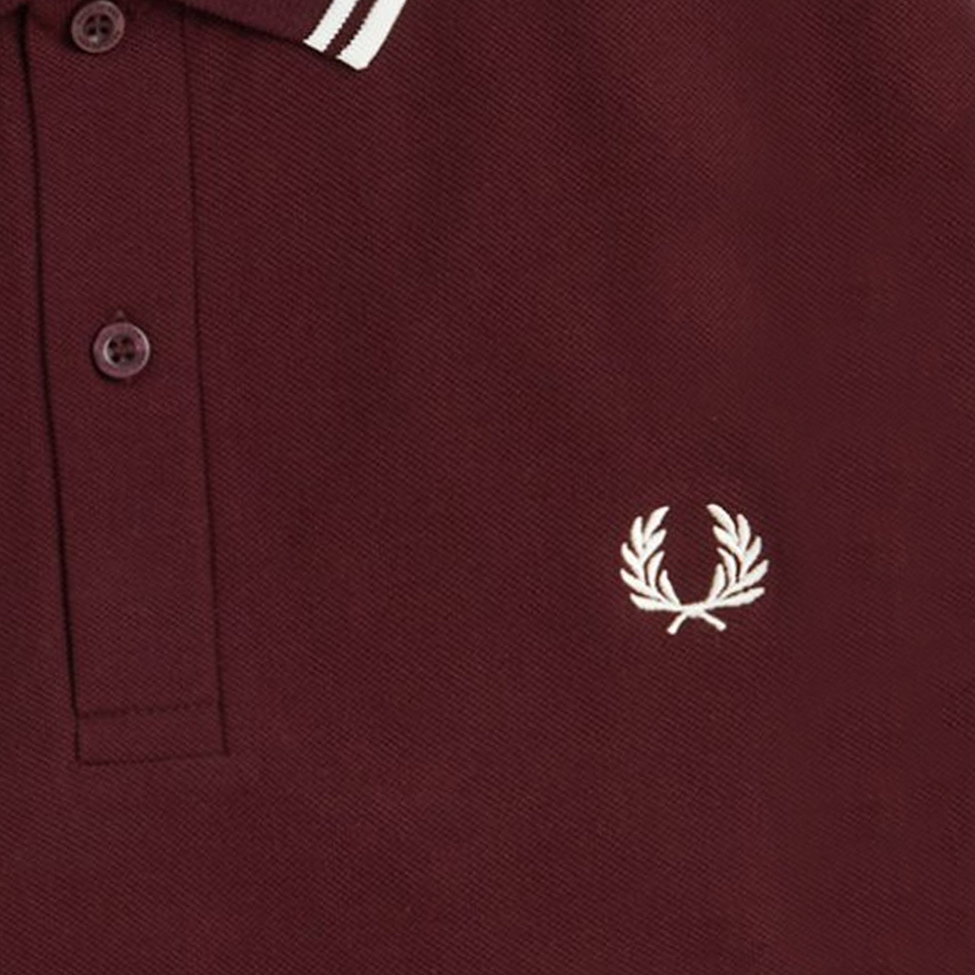 Fred Perry M3636 Twin Tipped Long Sleeve Polo Shirt - Oxblood