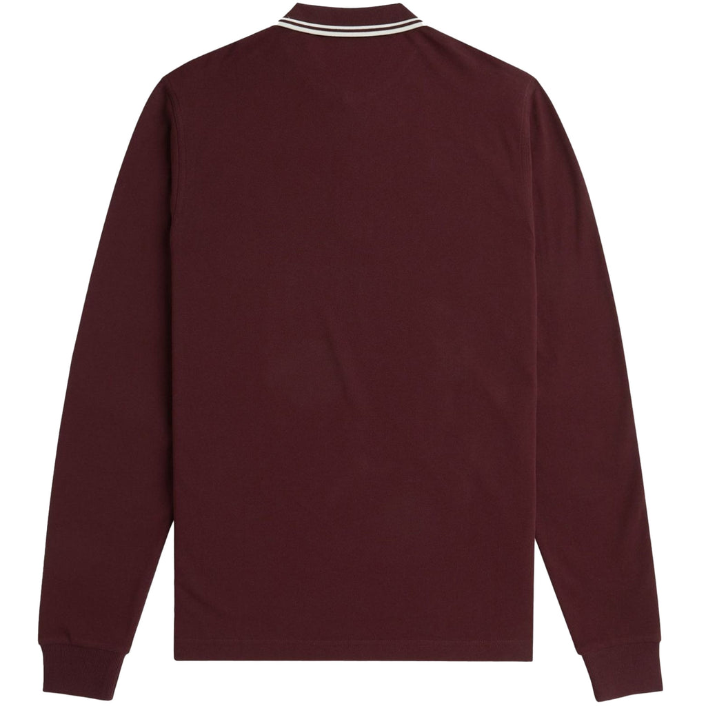 Fred Perry M3636 Twin Tipped Long Sleeve Polo Shirt - Oxblood