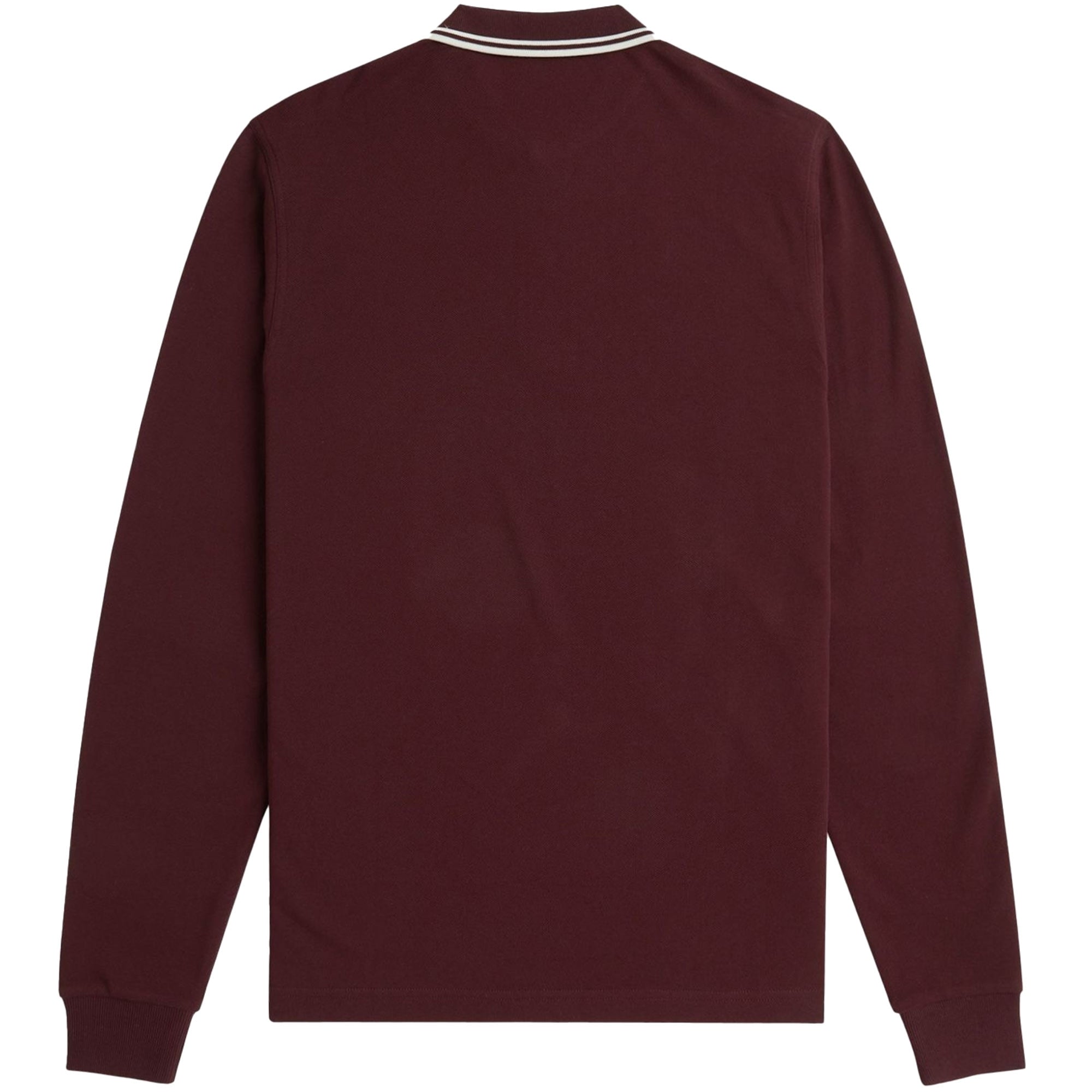 Fred Perry M3636 Twin Tipped Long Sleeve Polo Shirt - Oxblood